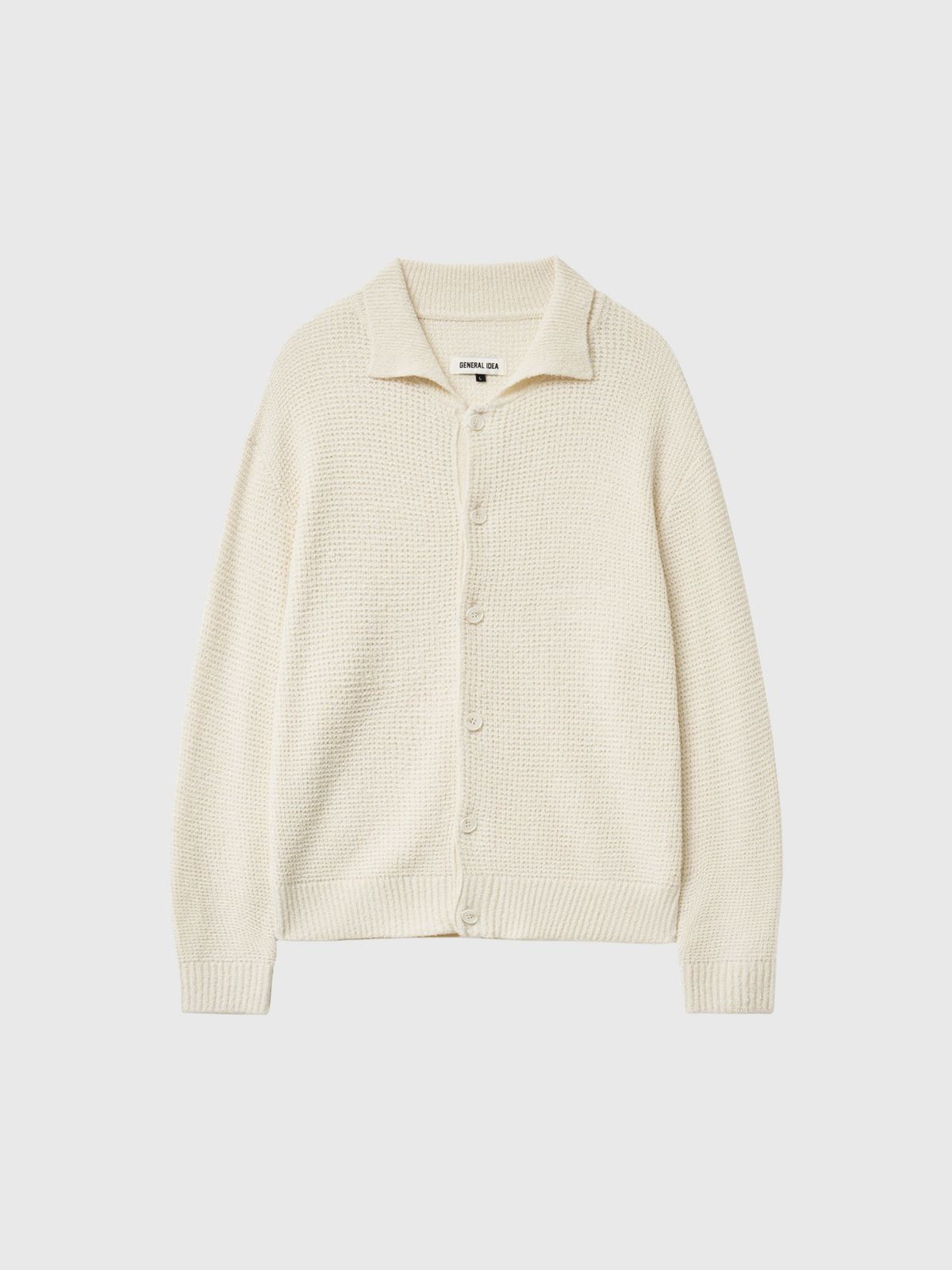 제너럴아이디어(GENERALIDEA) UNISEX 와플 부클 카라 가디건 [IVORY] / GF1UKC001