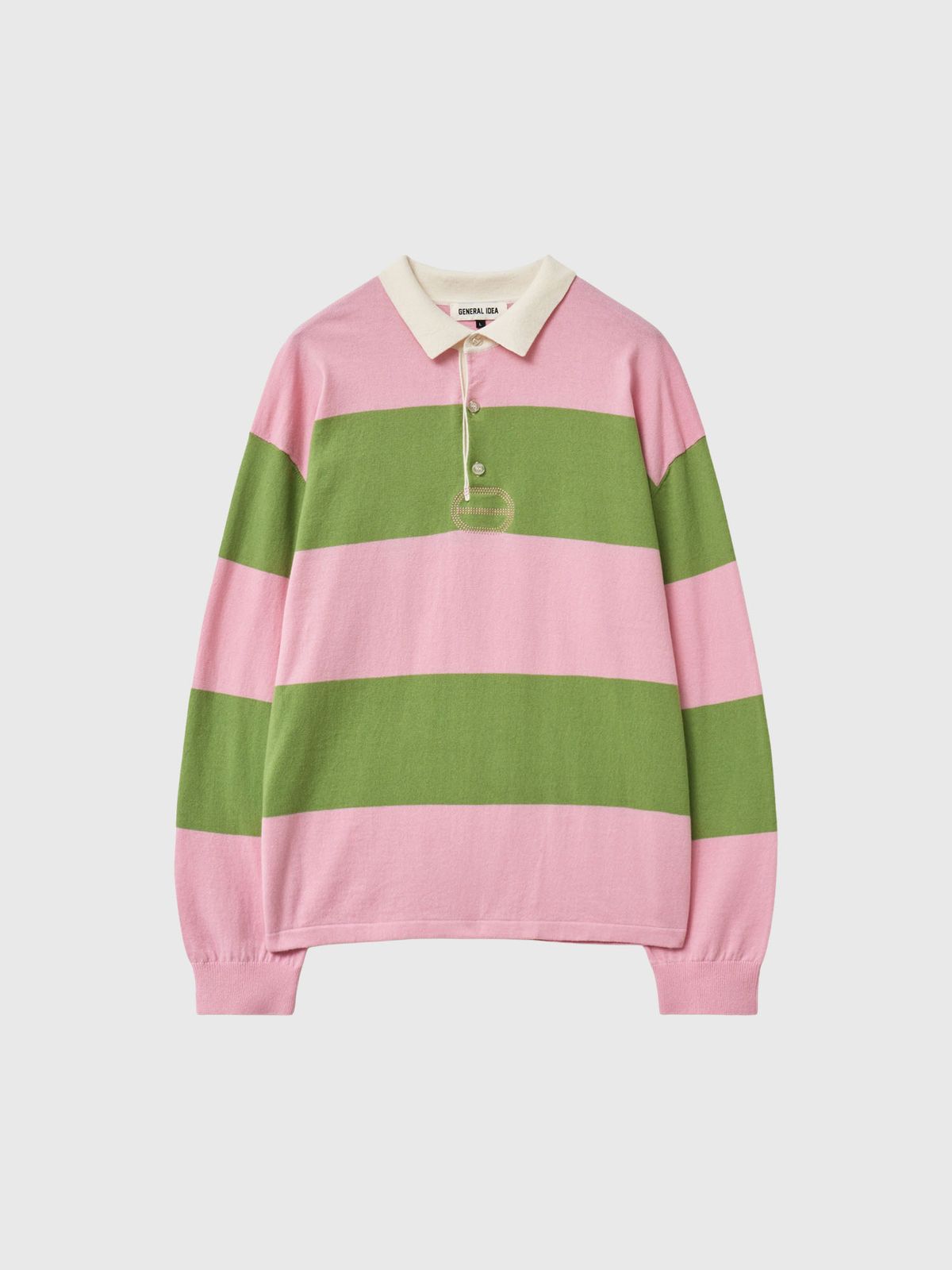 제너럴아이디어(GENERALIDEA) UNISEX 스트라이프 럭비 티셔츠 [PINK] / GF1UKP006