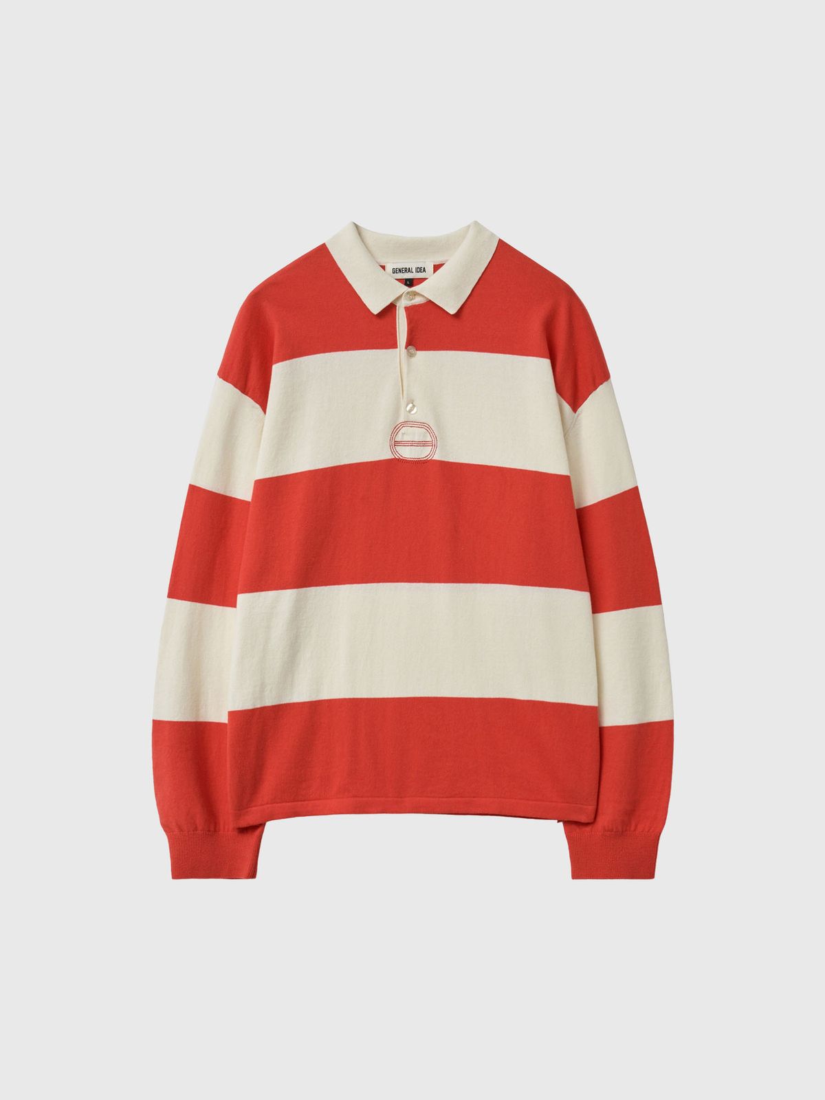 제너럴아이디어(GENERALIDEA) UNISEX 스트라이프 럭비 티셔츠 [RED] / GF1UKP006