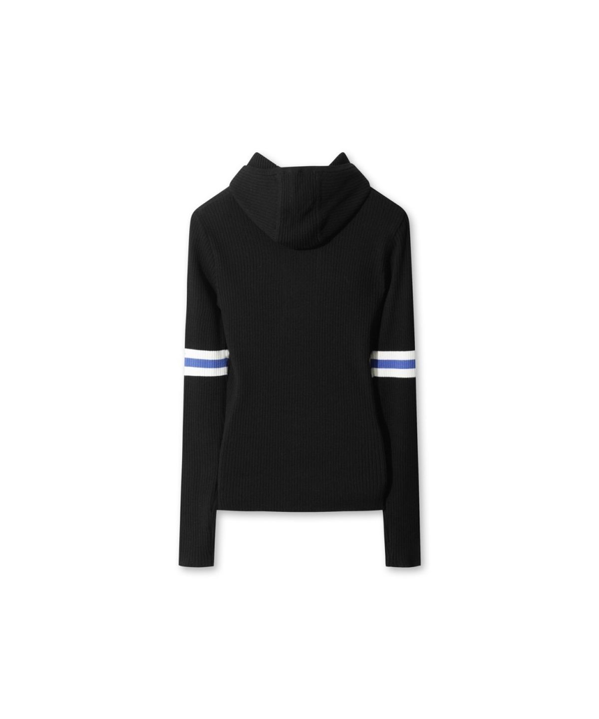 왁(WAAC) Ribbed Hooded Sweater WWWAS26111BKX