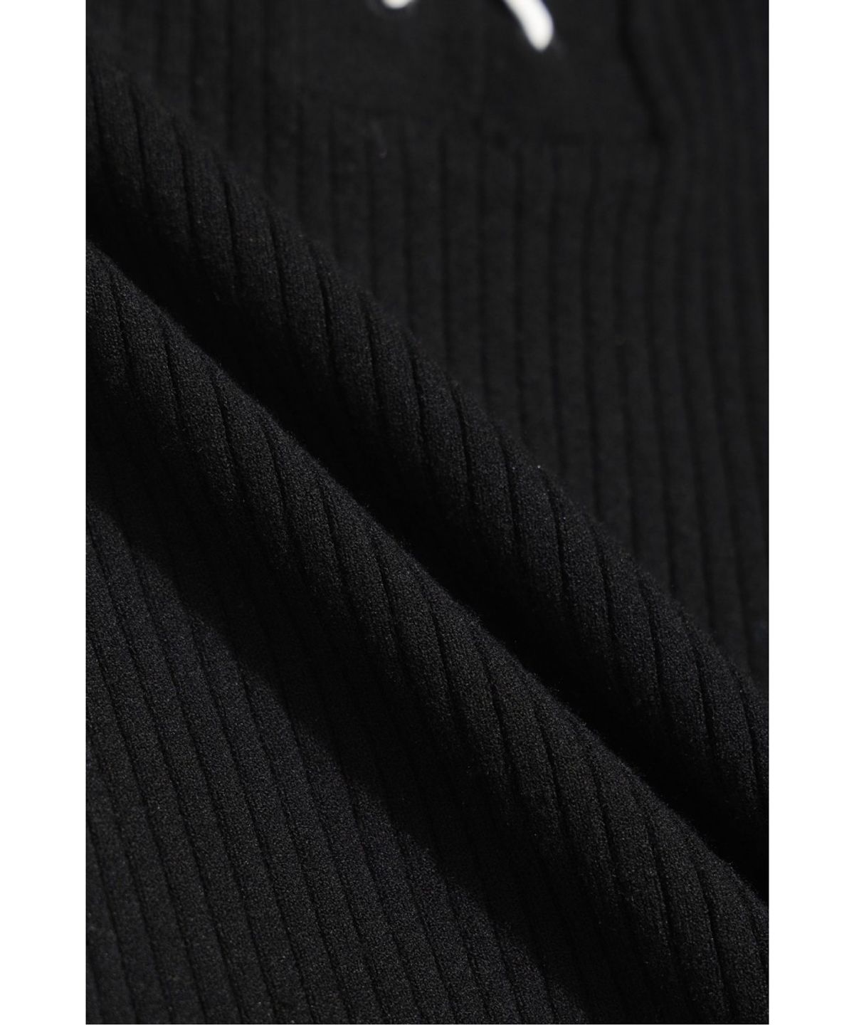 왁(WAAC) Ribbed Hooded Sweater WWWAS26111BKX