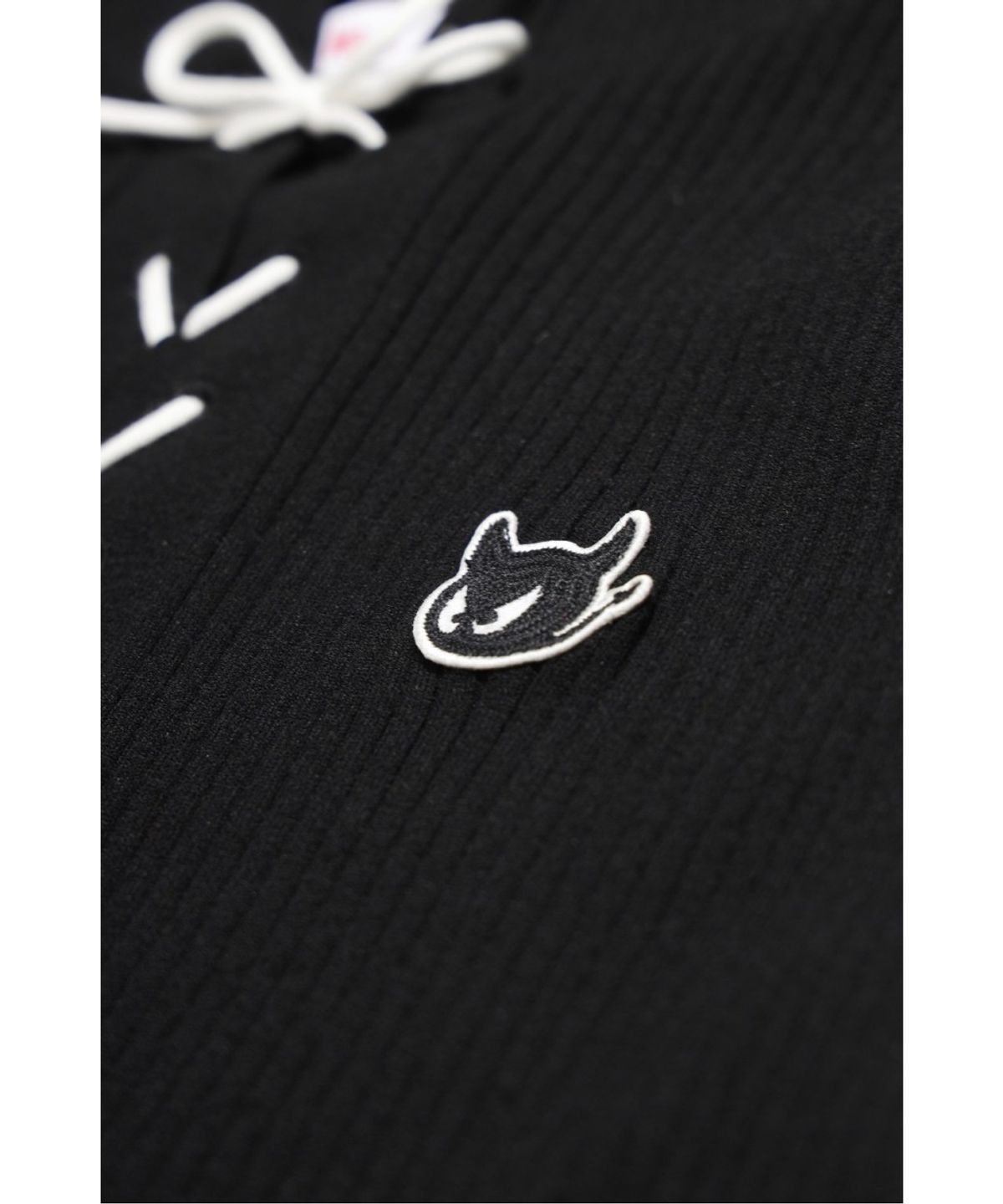 왁(WAAC) Ribbed Hooded Sweater WWWAS26111BKX