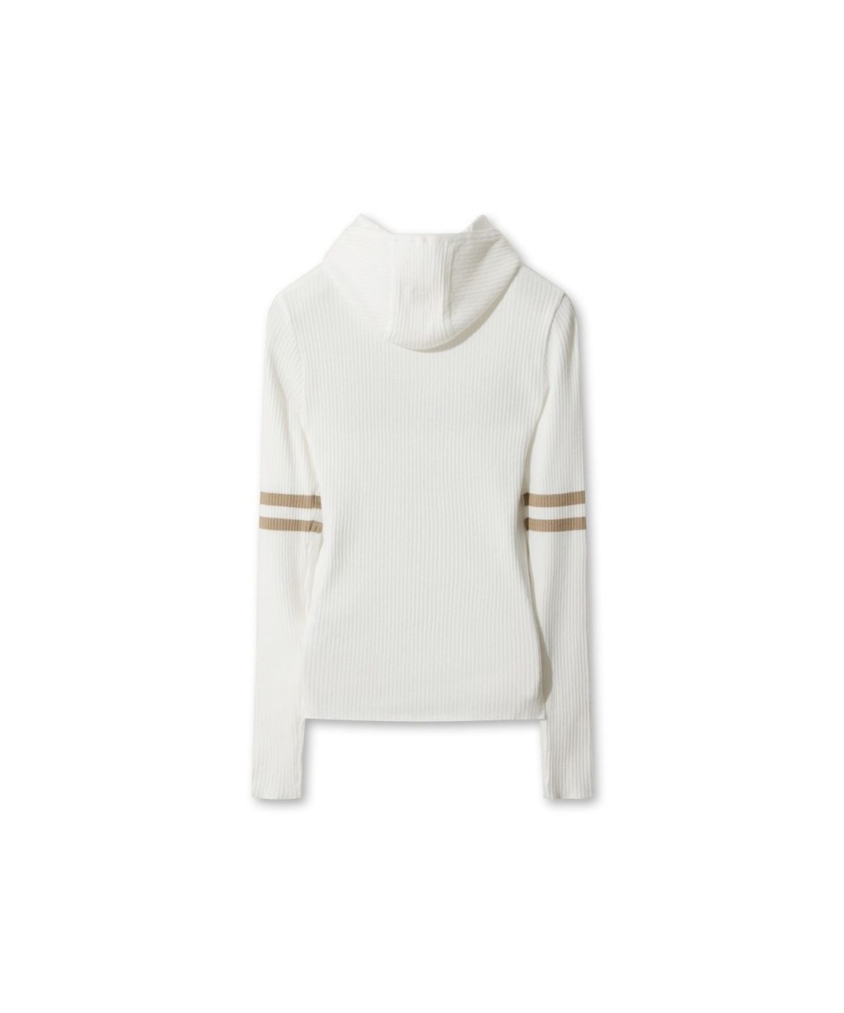 왁(WAAC) Ribbed Hooded Sweater WWWAS26111IVX