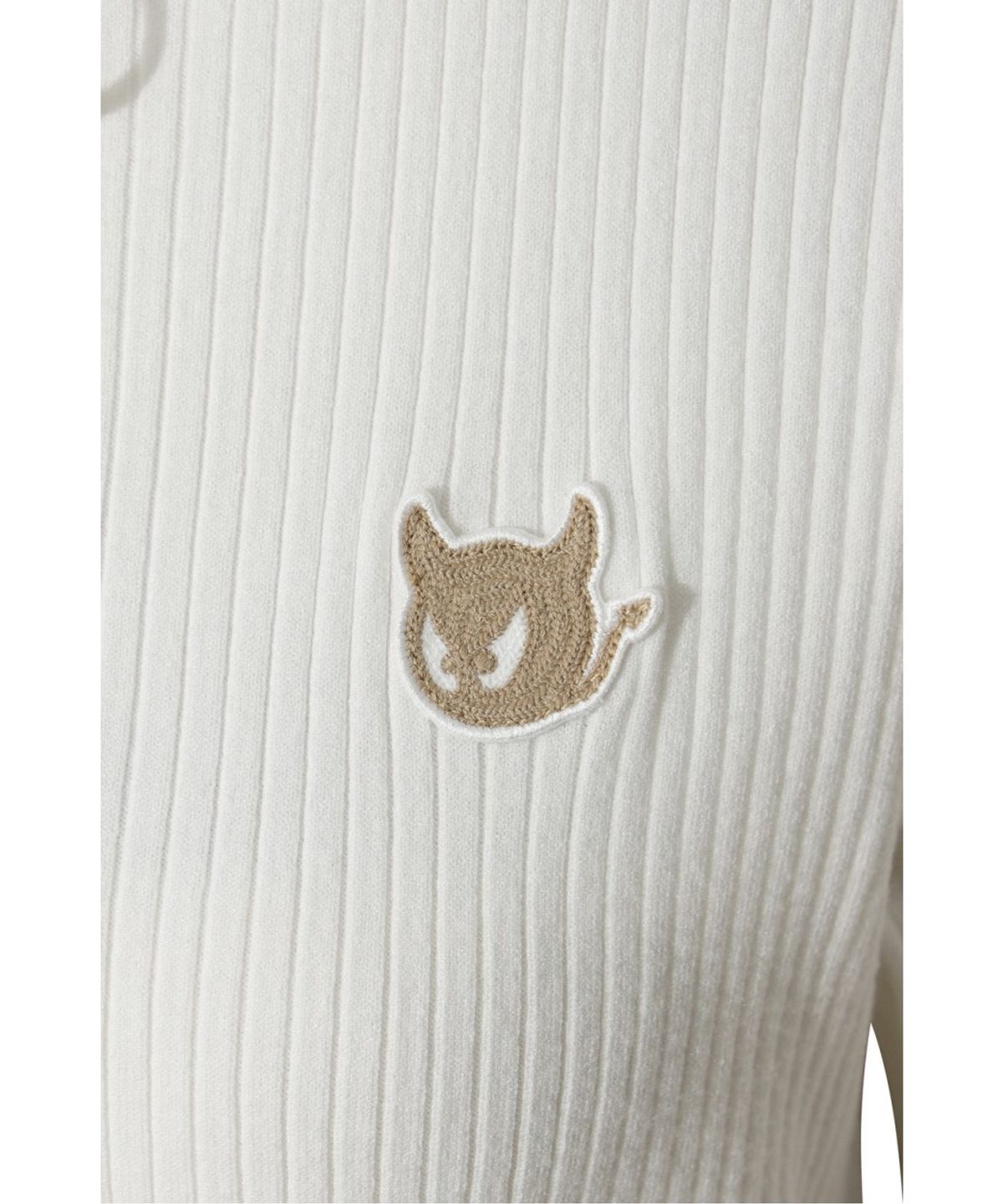 왁(WAAC) Ribbed Hooded Sweater WWWAS26111IVX