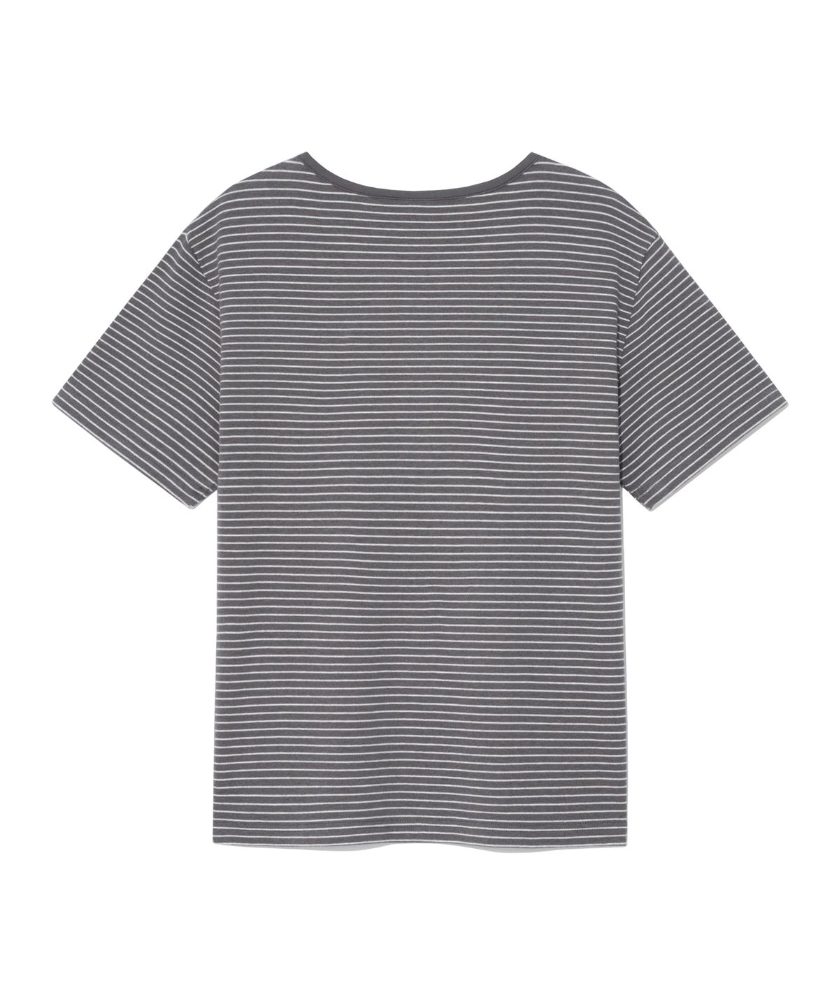 더콜디스트모먼트(THE COLDEST MOMENT) (w) TCM stripe round henley neck T (grey)