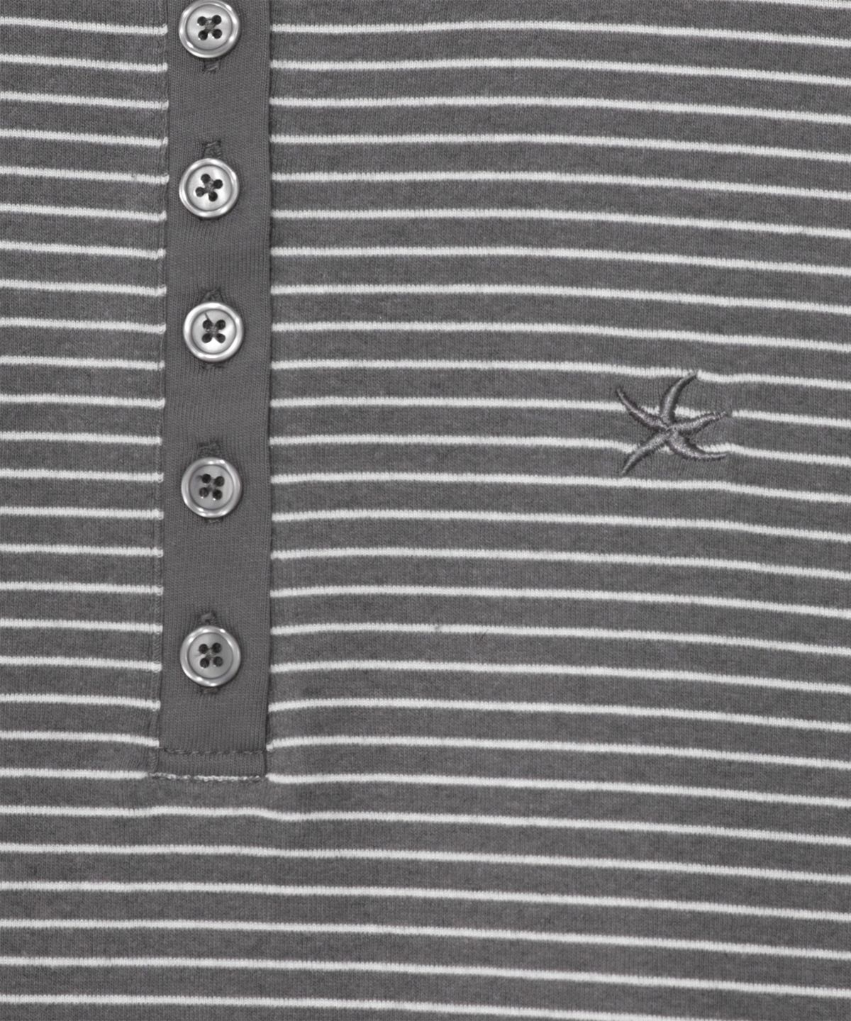 더콜디스트모먼트(THE COLDEST MOMENT) (w) TCM stripe round henley neck T (grey)