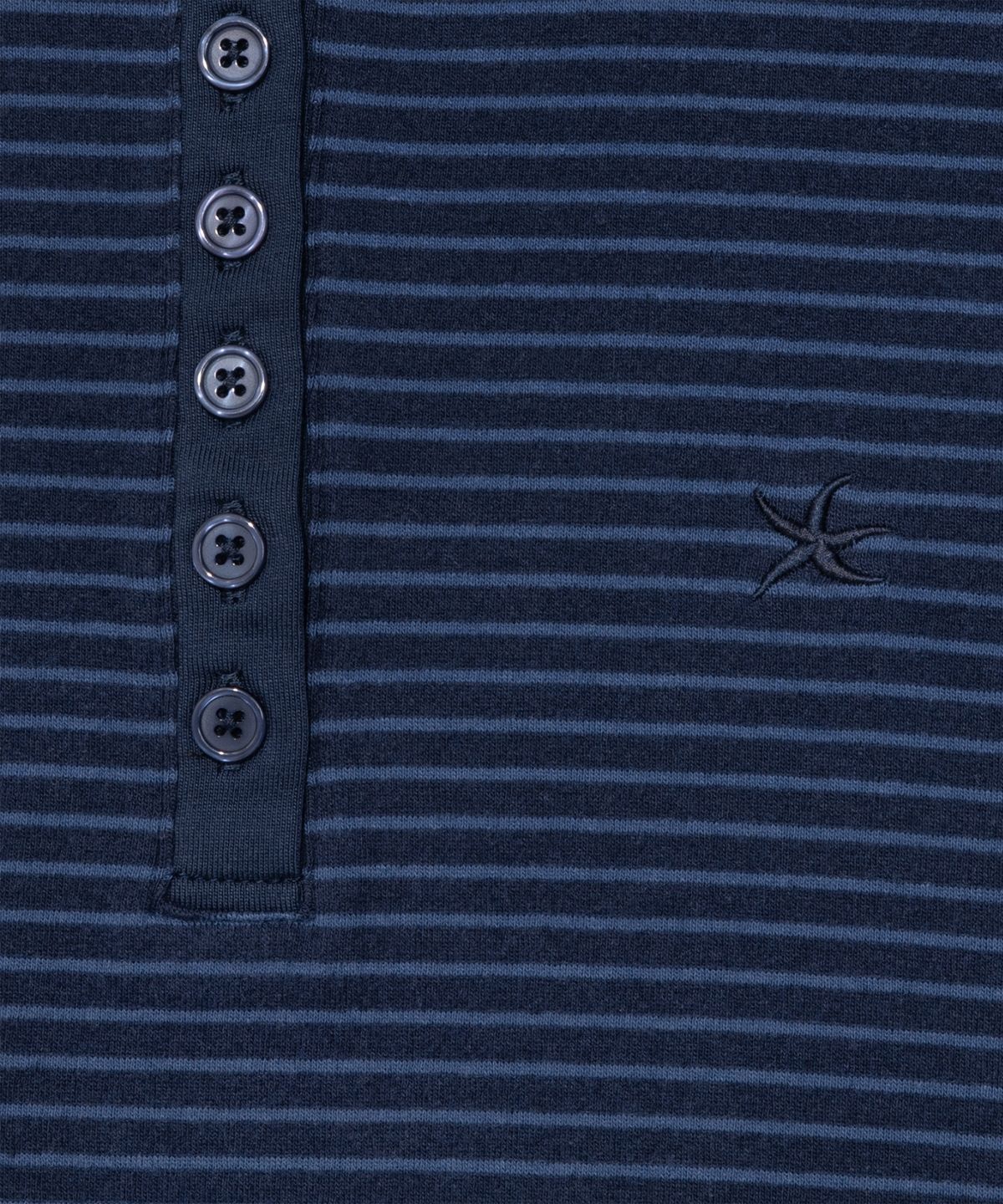 더콜디스트모먼트(THE COLDEST MOMENT) (w) TCM stripe round henley neck T (navy)