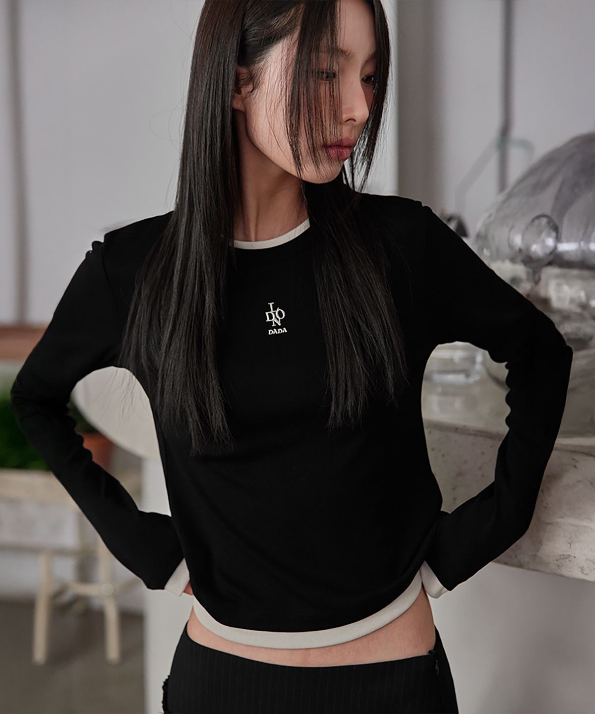 런던다다(LONDONDADA) Essential Contrast Layered Tee, 4colors