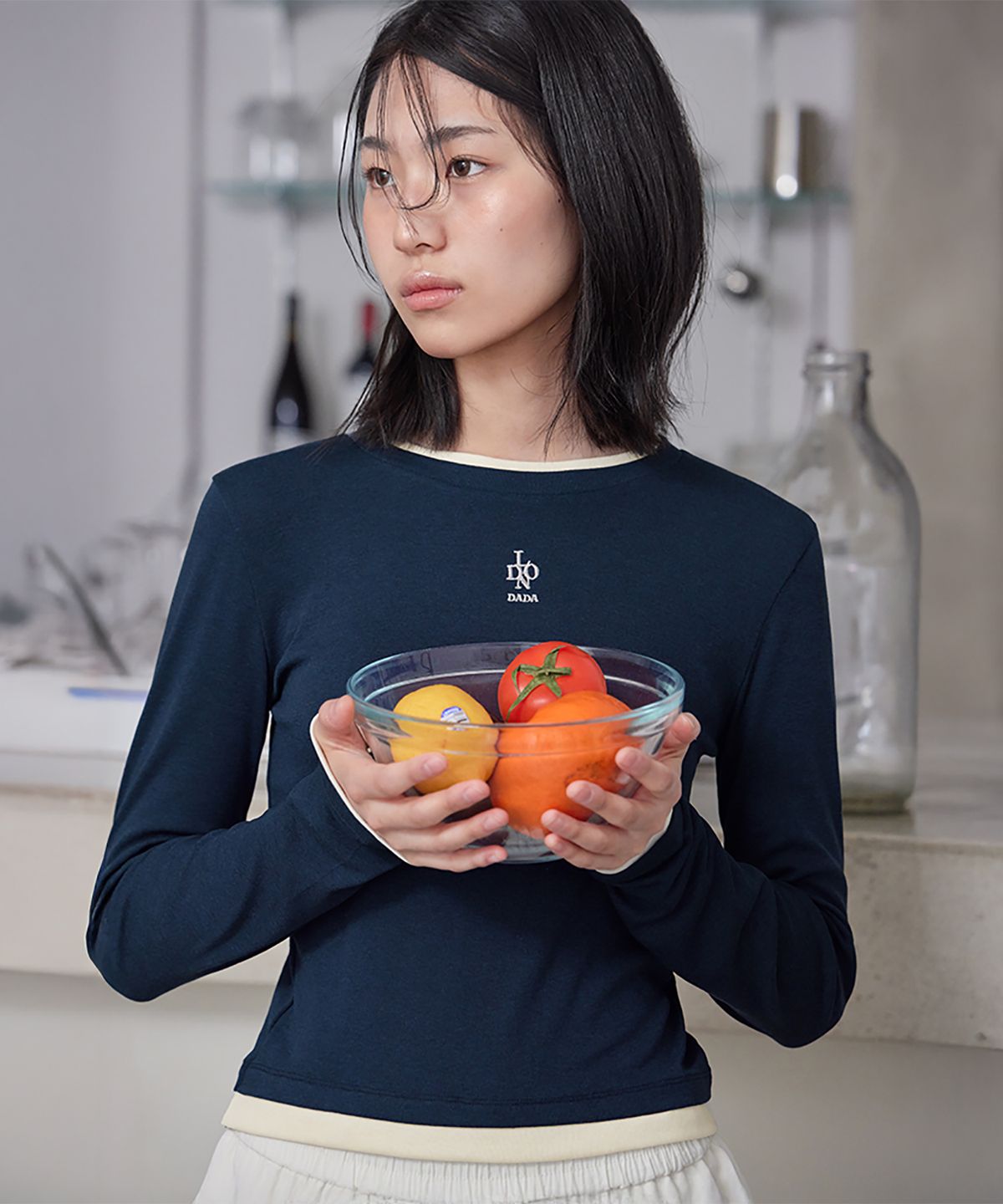 런던다다(LONDONDADA) Essential Contrast Layered Tee, 4colors