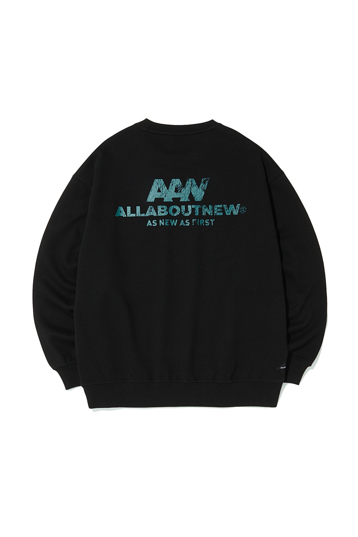올어바웃뉴(ALL ABOUT NEW) 로고 크랙 맨투맨 블랙 ANA1TM32ABK