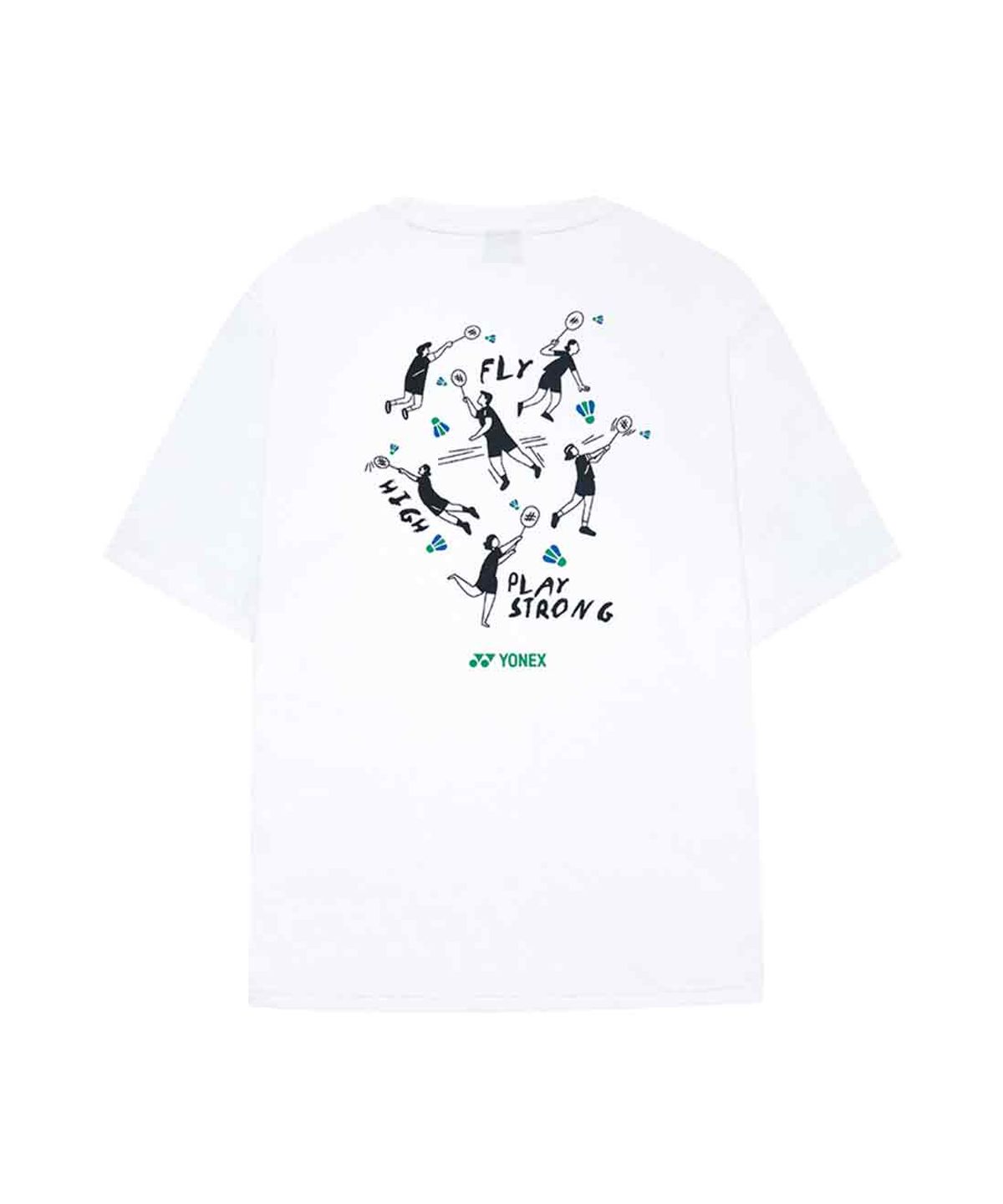 요넥스(YONEX) 261TS047U 화이트 남녀공용 배드민턴 그래픽 반팔 티셔츠