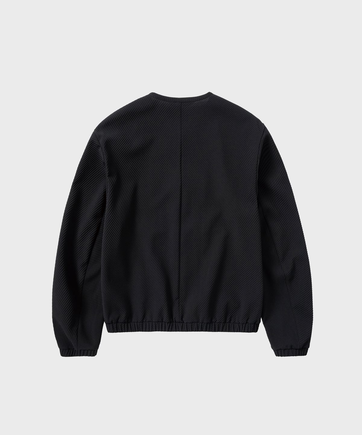 넌블랭크(NONBLANK) 라운드 넥 시어서커 엠보싱 점퍼_DARK NAVY