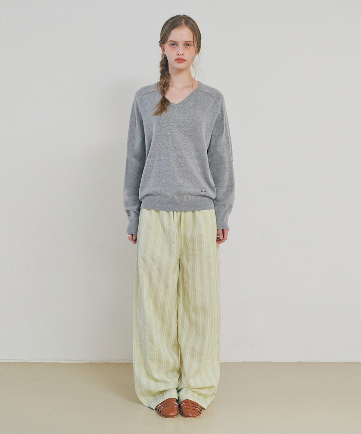 벨로엘(BELLOL) Ethnic banding pants LIME