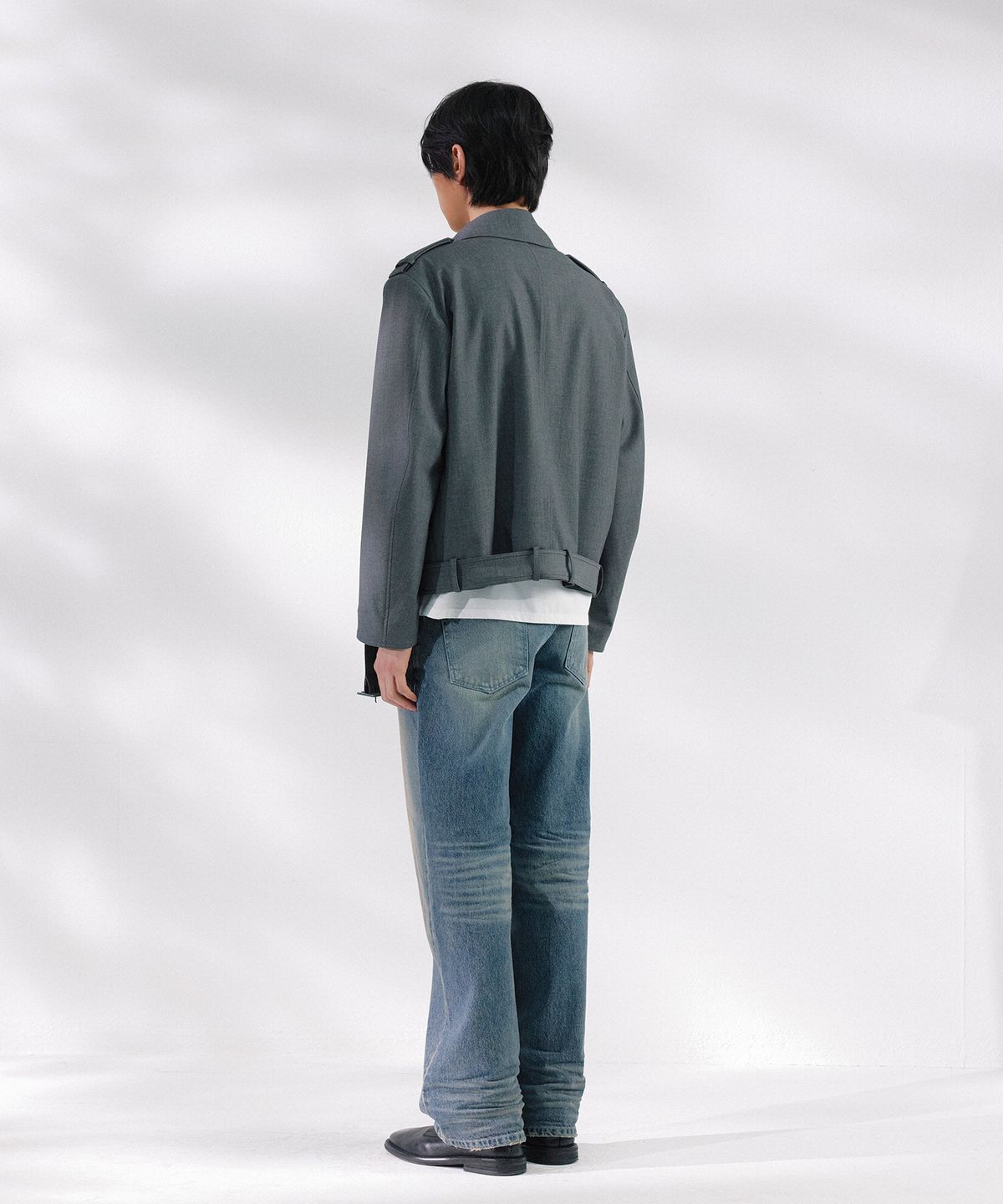 넌블랭크(NONBLANK) 숏 트렌치_MELANGE GREY