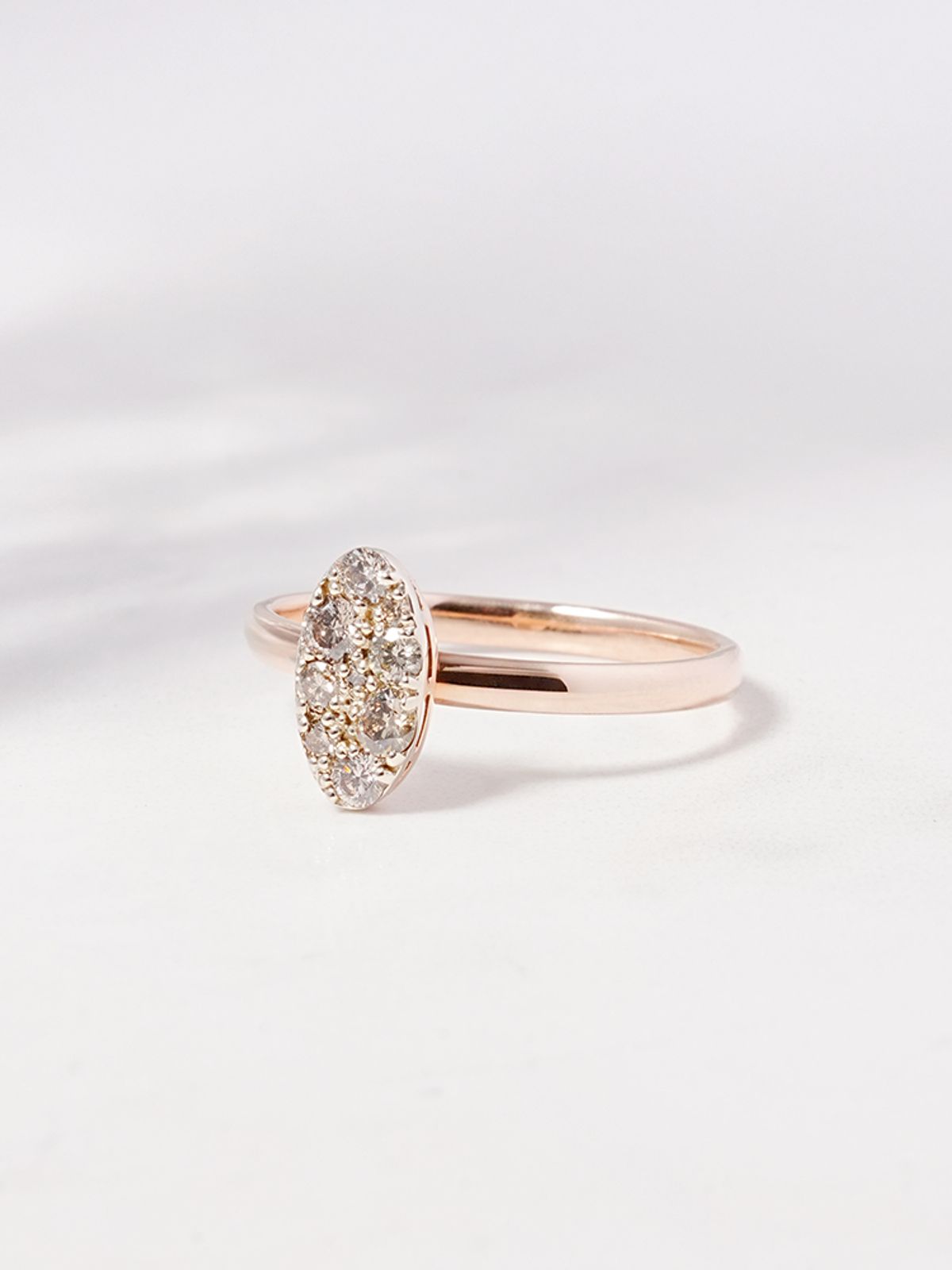 미니멀피어싱(MINIMALPIERCING) 14K 18K 글리터 오벌 다이아몬드 반지