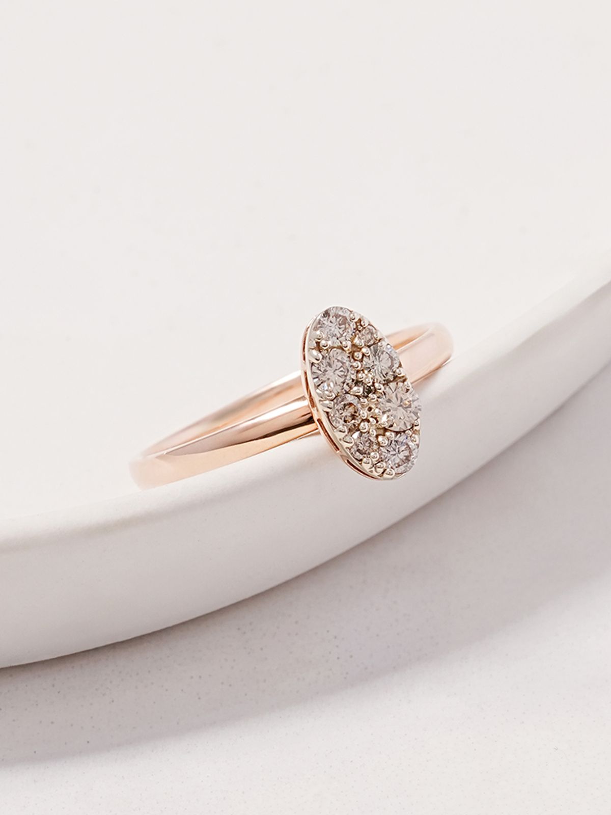 미니멀피어싱(MINIMALPIERCING) 14K 18K 글리터 오벌 다이아몬드 반지