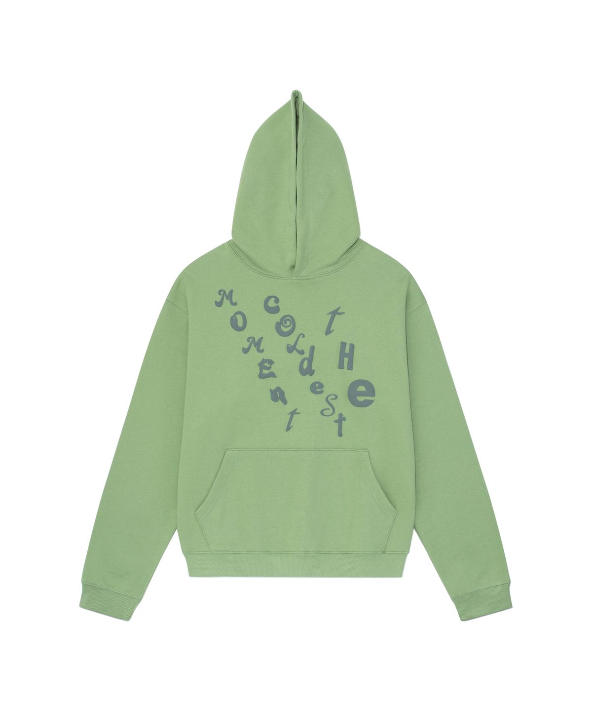 더콜디스트모먼트(THE COLDEST MOMENT) TCM diagonal hoodie (green)