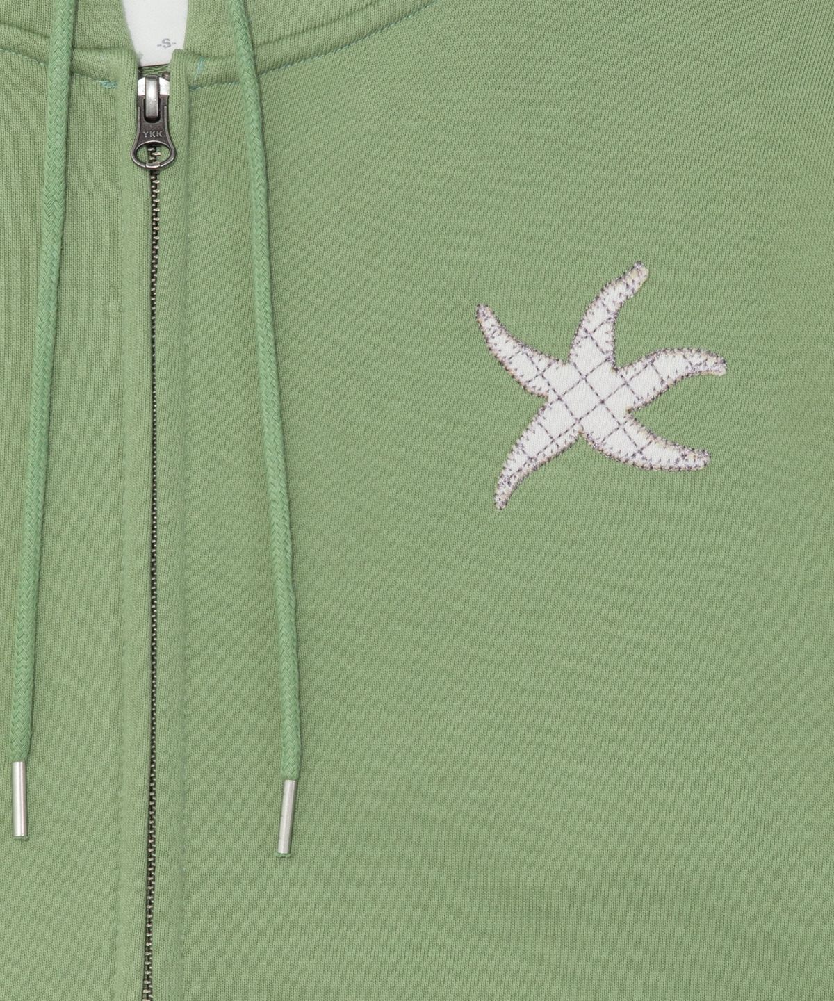 더콜디스트모먼트(THE COLDEST MOMENT) TCM logo applique hooded zip-up (green)
