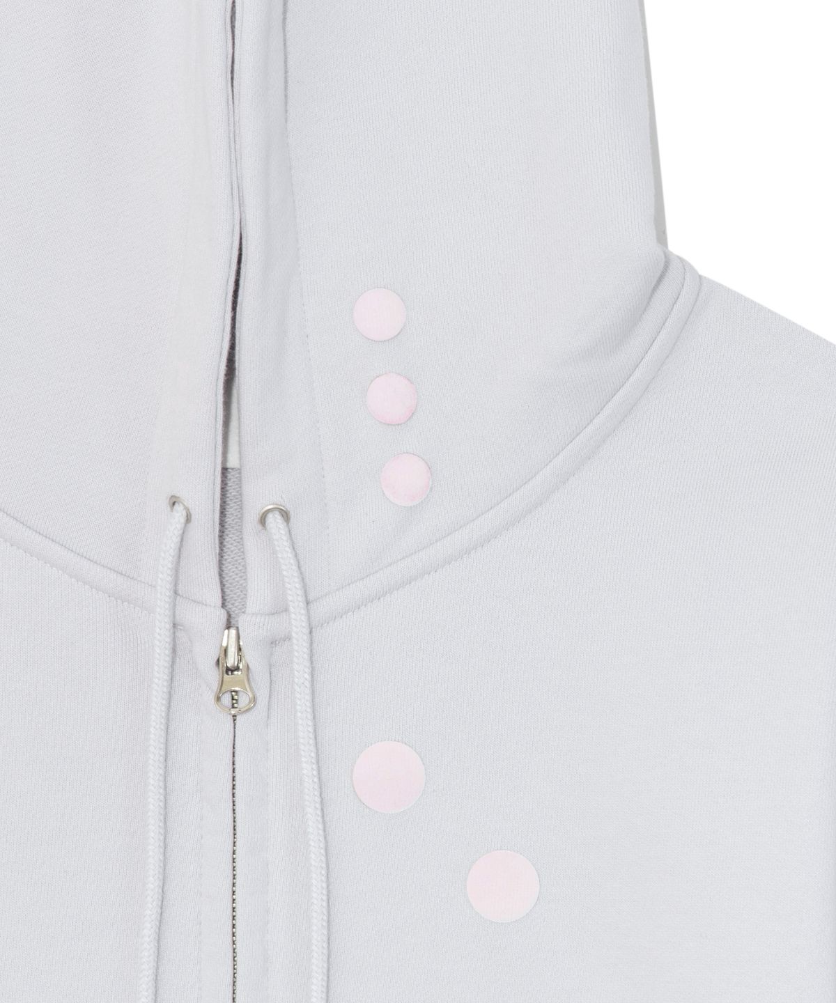 더콜디스트모먼트(THE COLDEST MOMENT) TCM dot hooded zip-up (light grey)