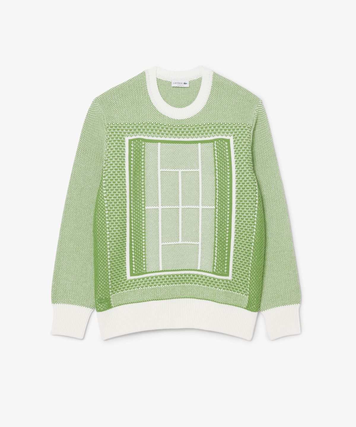 라코스테(LACOSTE) 남성 테니스 코트 자카드 긴팔 크루넥 풀오버 AH0619-56G 4SI