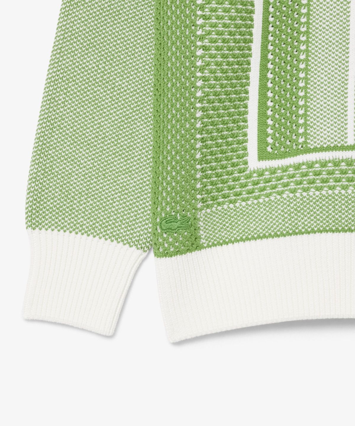 라코스테(LACOSTE) 남성 테니스 코트 자카드 긴팔 크루넥 풀오버 AH0619-56G 4SI
