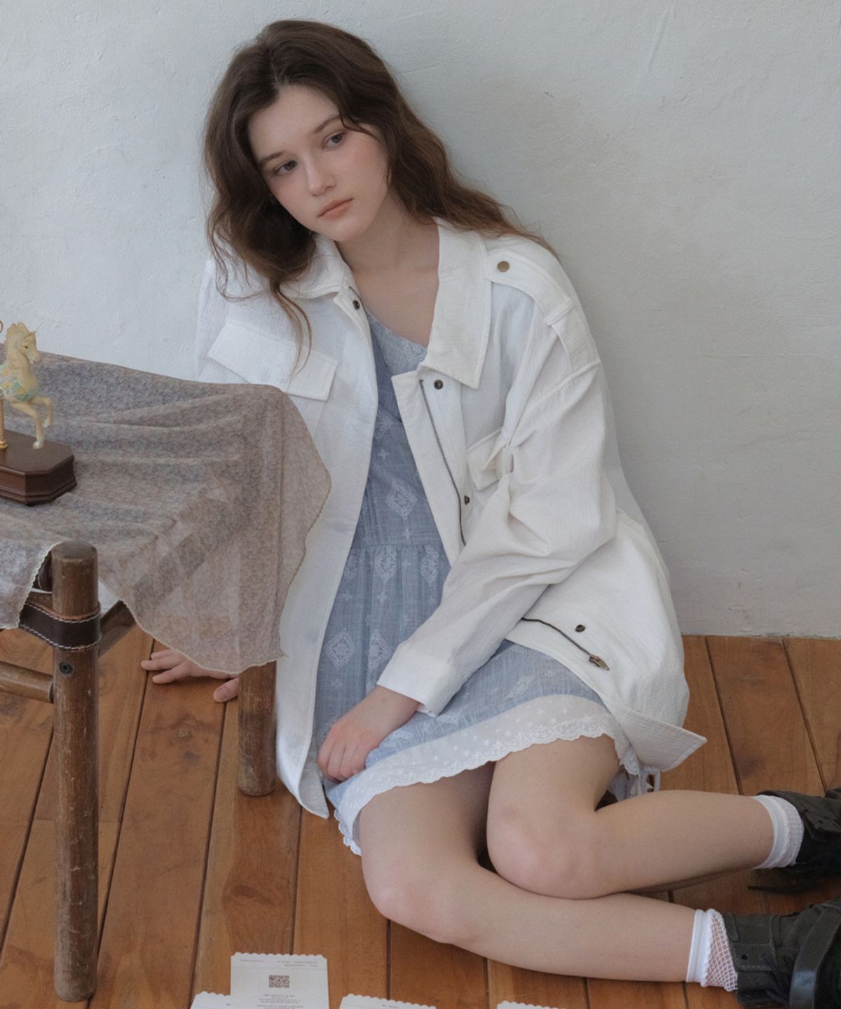 아우어노스텔지아(OURNOSTALGIA) Rover Field Half Jacket_White(O26OT01)