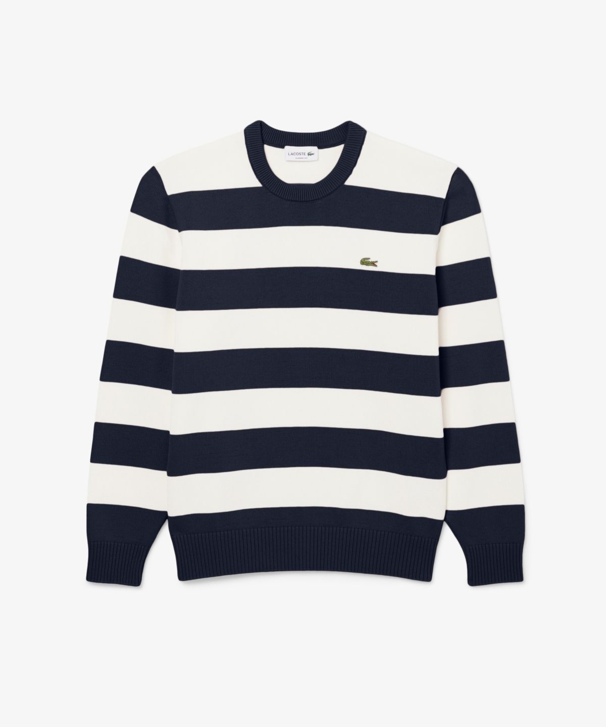라코스테(LACOSTE) 남성 볼드 스트라이프 긴팔 크루넥 스웨터 AH0608-56G HHW