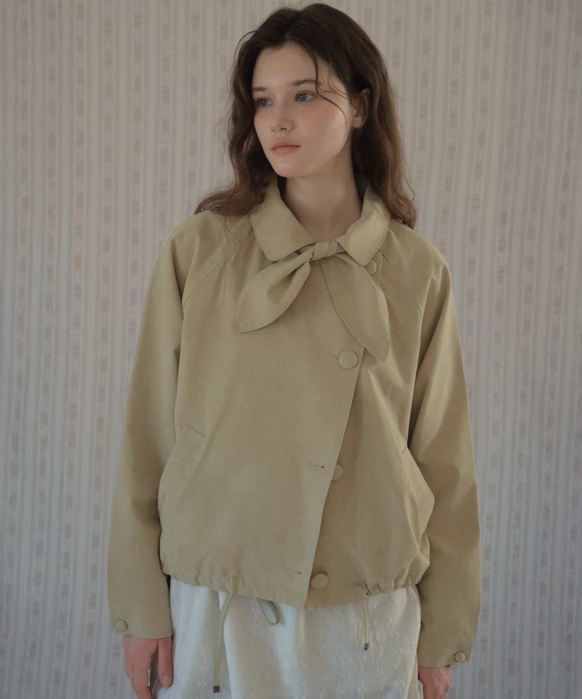 아우어노스텔지아(OURNOSTALGIA) Reve Trench Blouson Jacket_2COLOR(O26OT03)