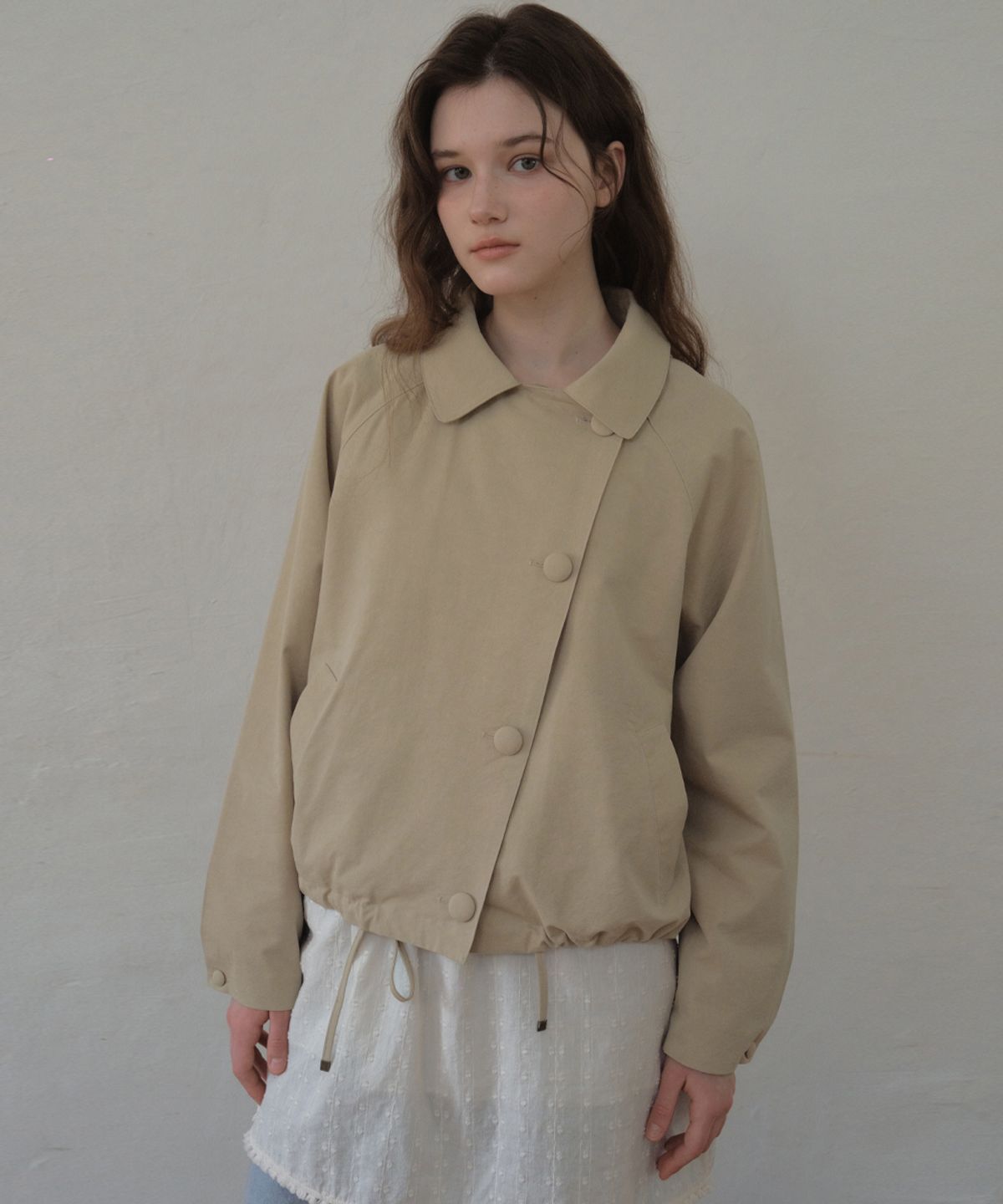 아우어노스텔지아(OURNOSTALGIA) Reve Trench Blouson Jacket_2COLOR(O26OT03)