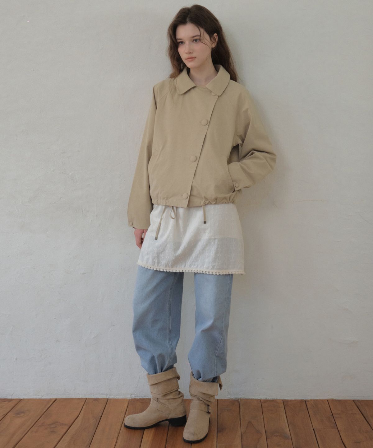 아우어노스텔지아(OURNOSTALGIA) Reve Trench Blouson Jacket_2COLOR(O26OT03)