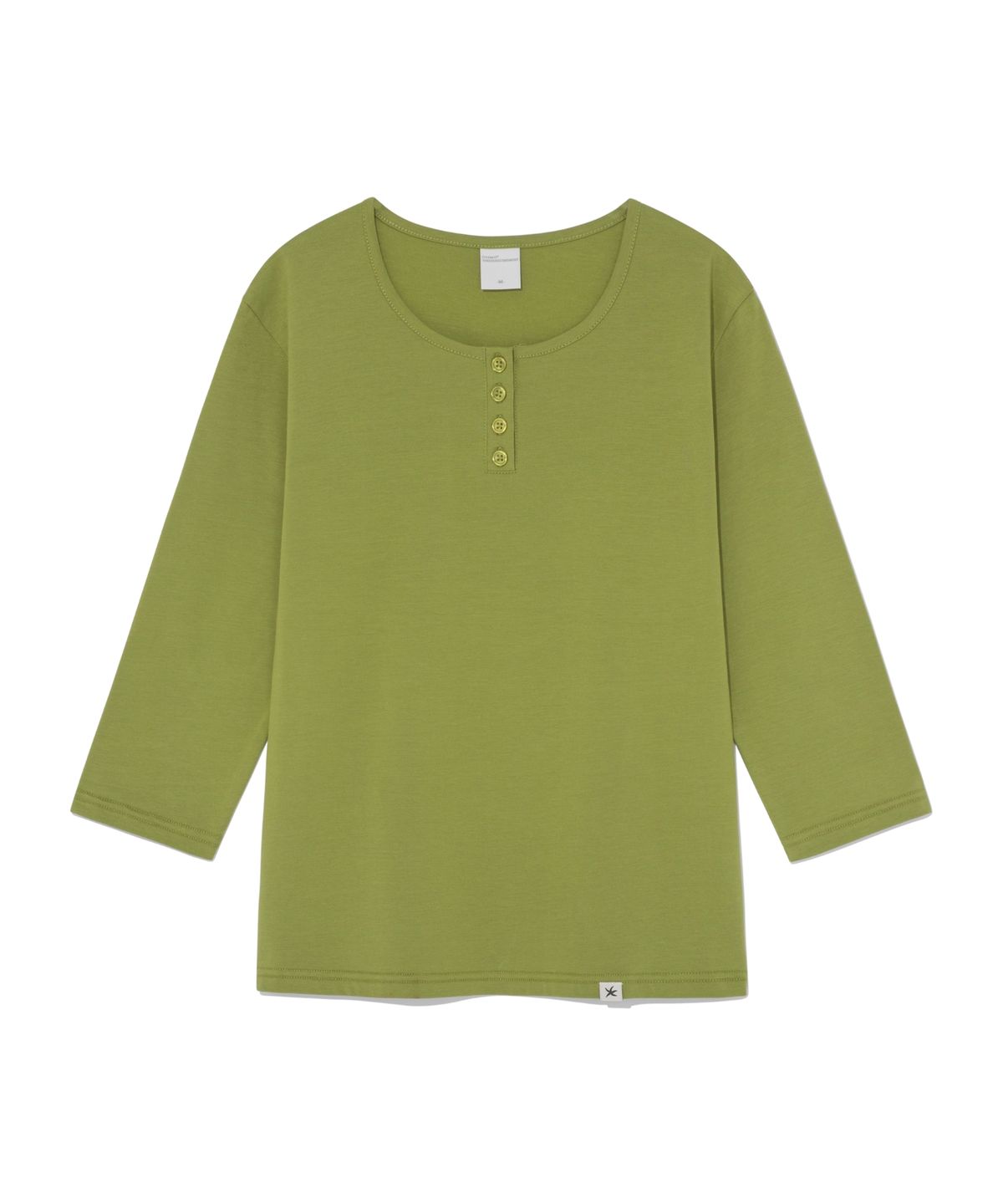 더콜디스트모먼트(THE COLDEST MOMENT) (w) TCM henley neck three-quarter sleeve (olive)