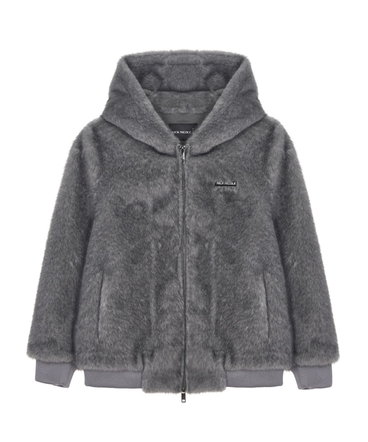 닉앤니콜(NICK&NICOLE) LUXE FUR HOOD BOMBER JACKET_GRAY