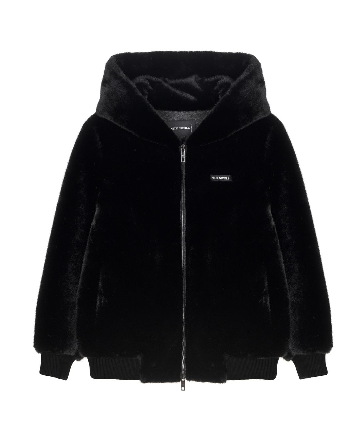 닉앤니콜(NICK&NICOLE) LUXE FUR HOOD BOMBER JACKET_BLACK