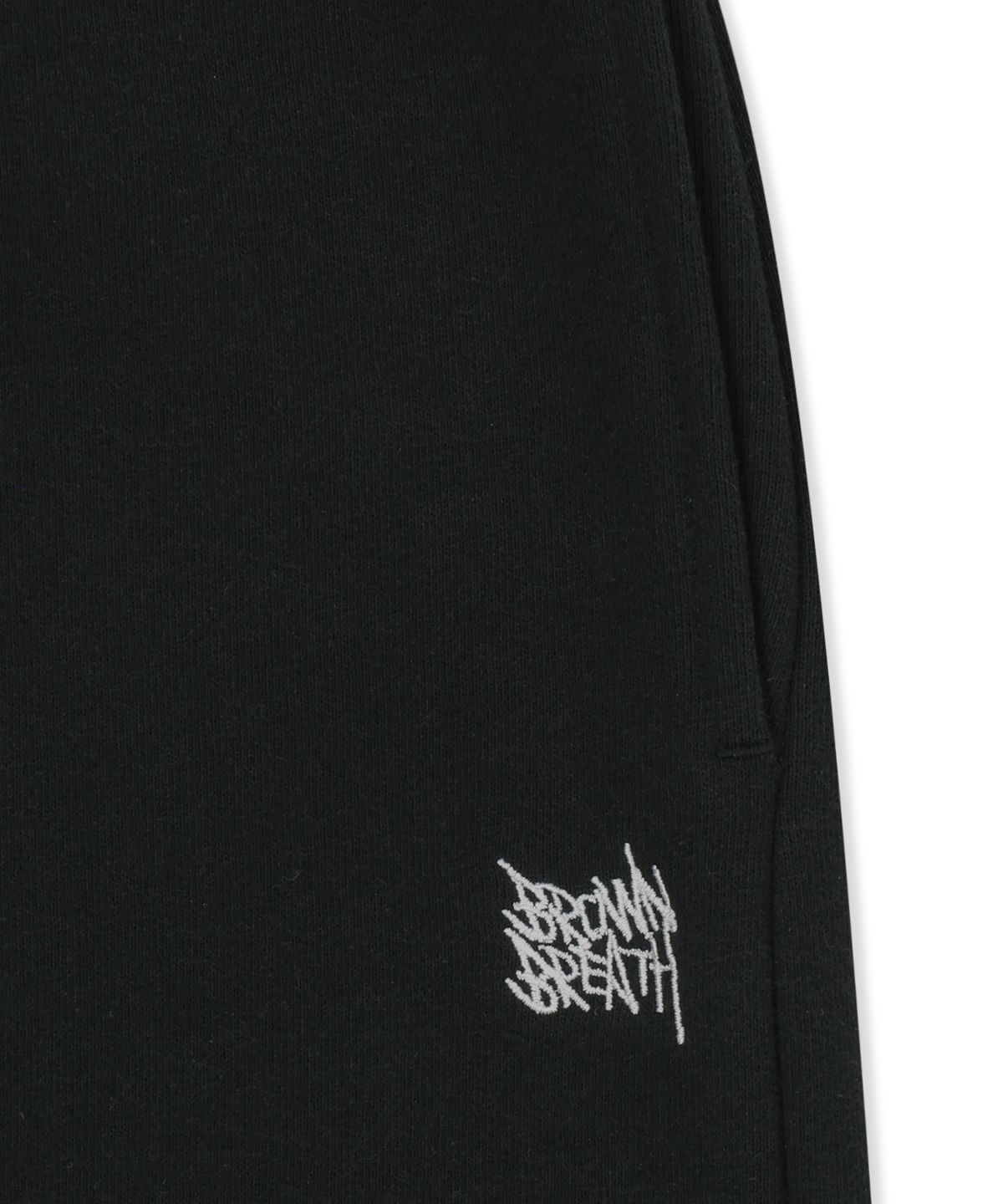 브라운브레스(BROWNBREATH) TAG TUCK SWEAT SHORTS - BLACK