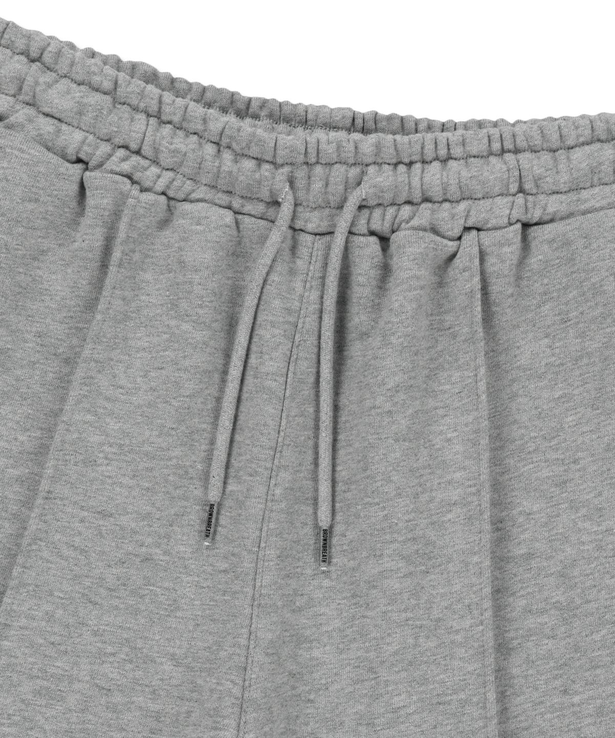 브라운브레스(BROWNBREATH) TAG TUCK SWEAT SHORTS - MELANGE GREY