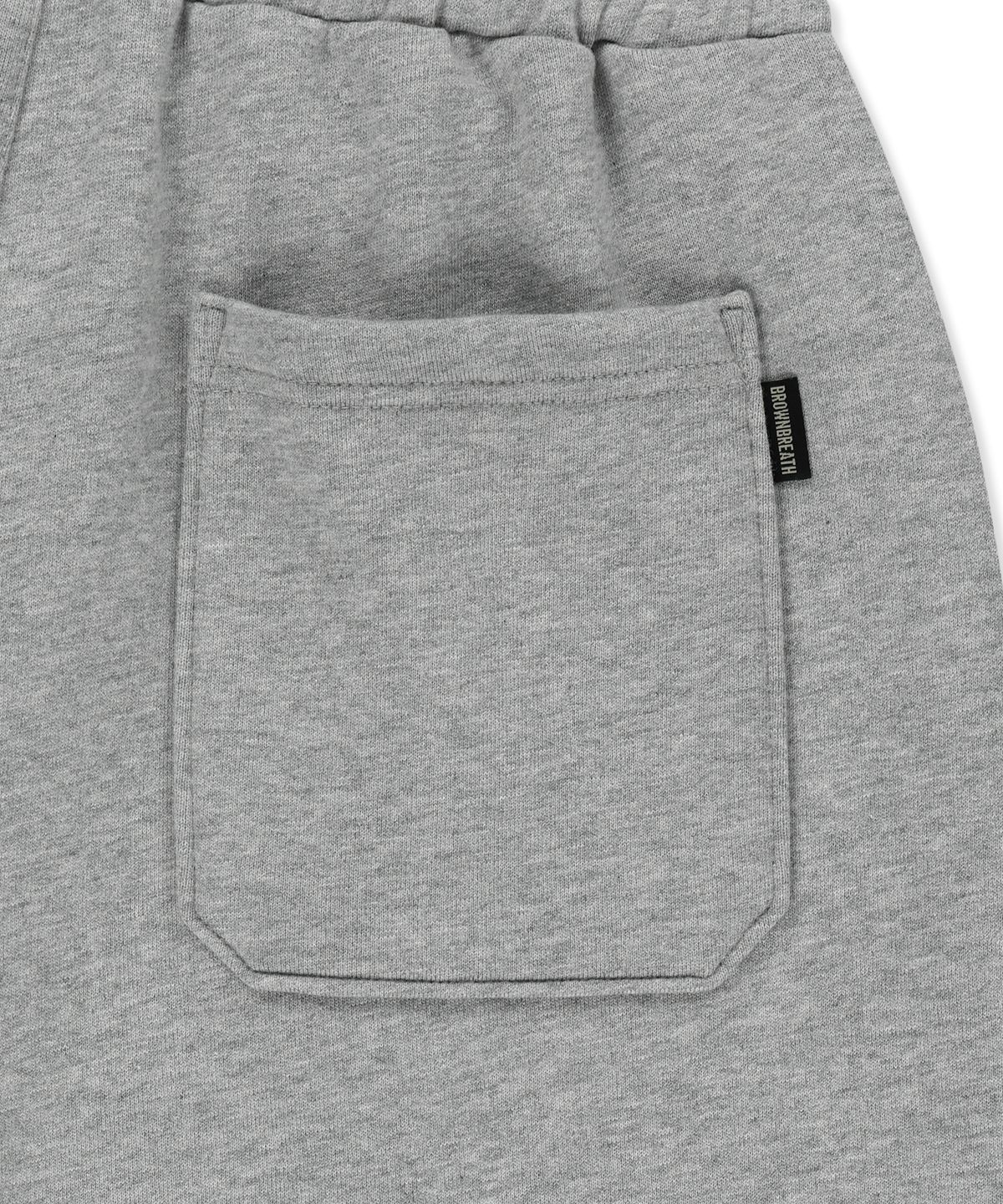 브라운브레스(BROWNBREATH) TAG TUCK SWEAT SHORTS - MELANGE GREY