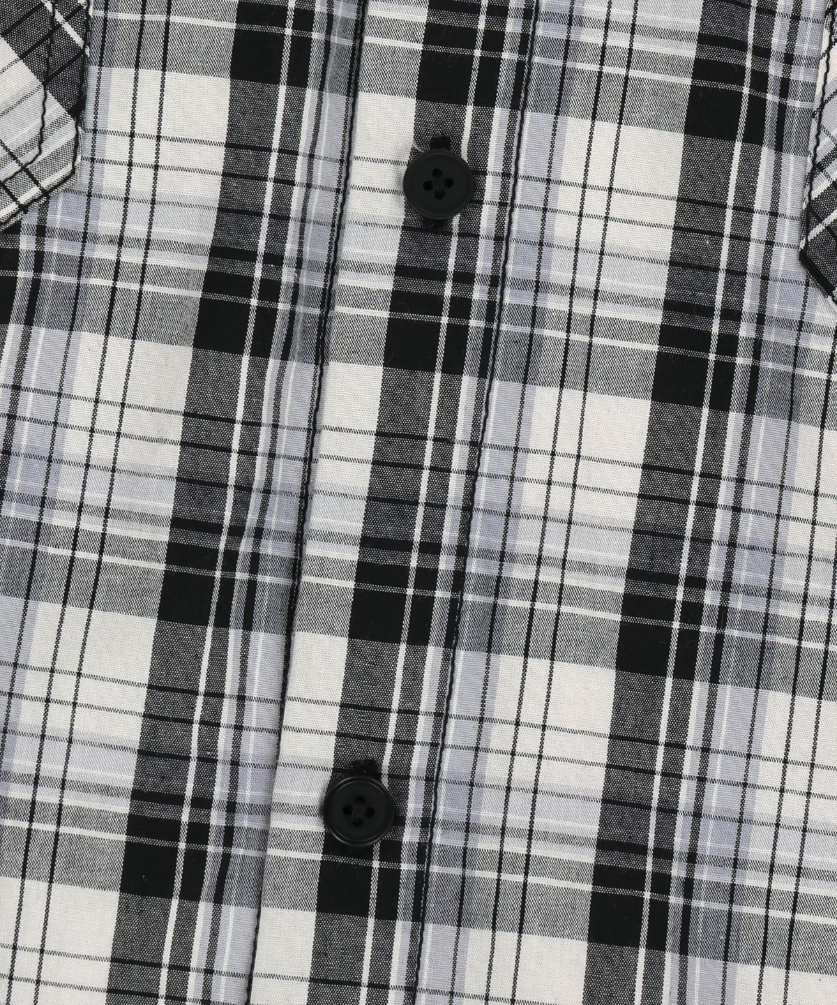 브라운브레스(BROWNBREATH) CHECK HOOD SHIRTS - BLACK