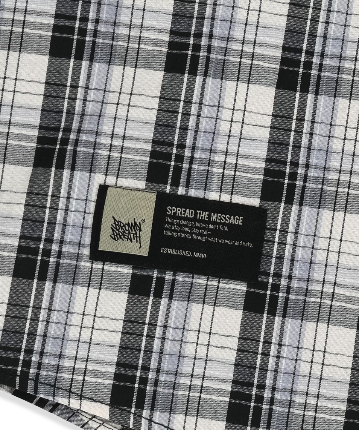 브라운브레스(BROWNBREATH) CHECK HOOD SHIRTS - BLACK
