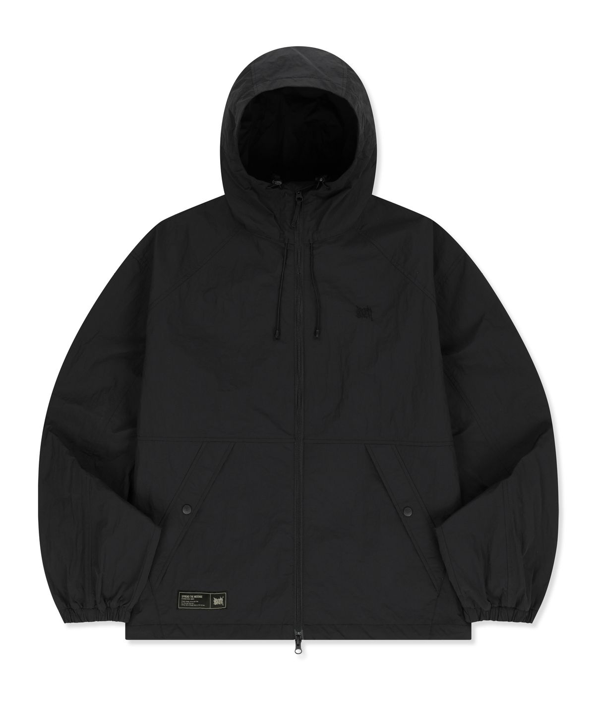 브라운브레스(BROWNBREATH) TAG HOODIE WINDBREAKER - BLACK