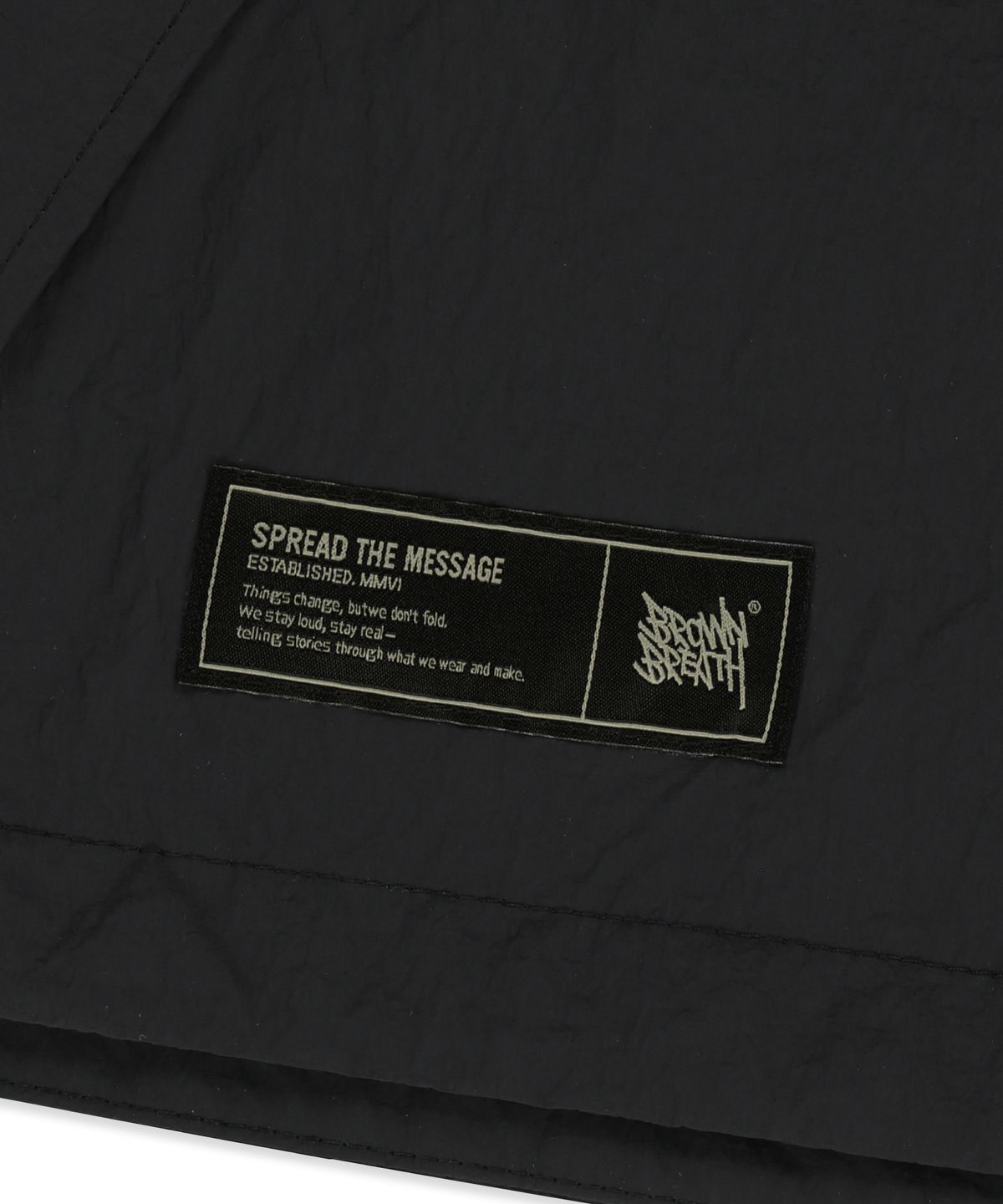 브라운브레스(BROWNBREATH) TAG HOODIE WINDBREAKER - BLACK