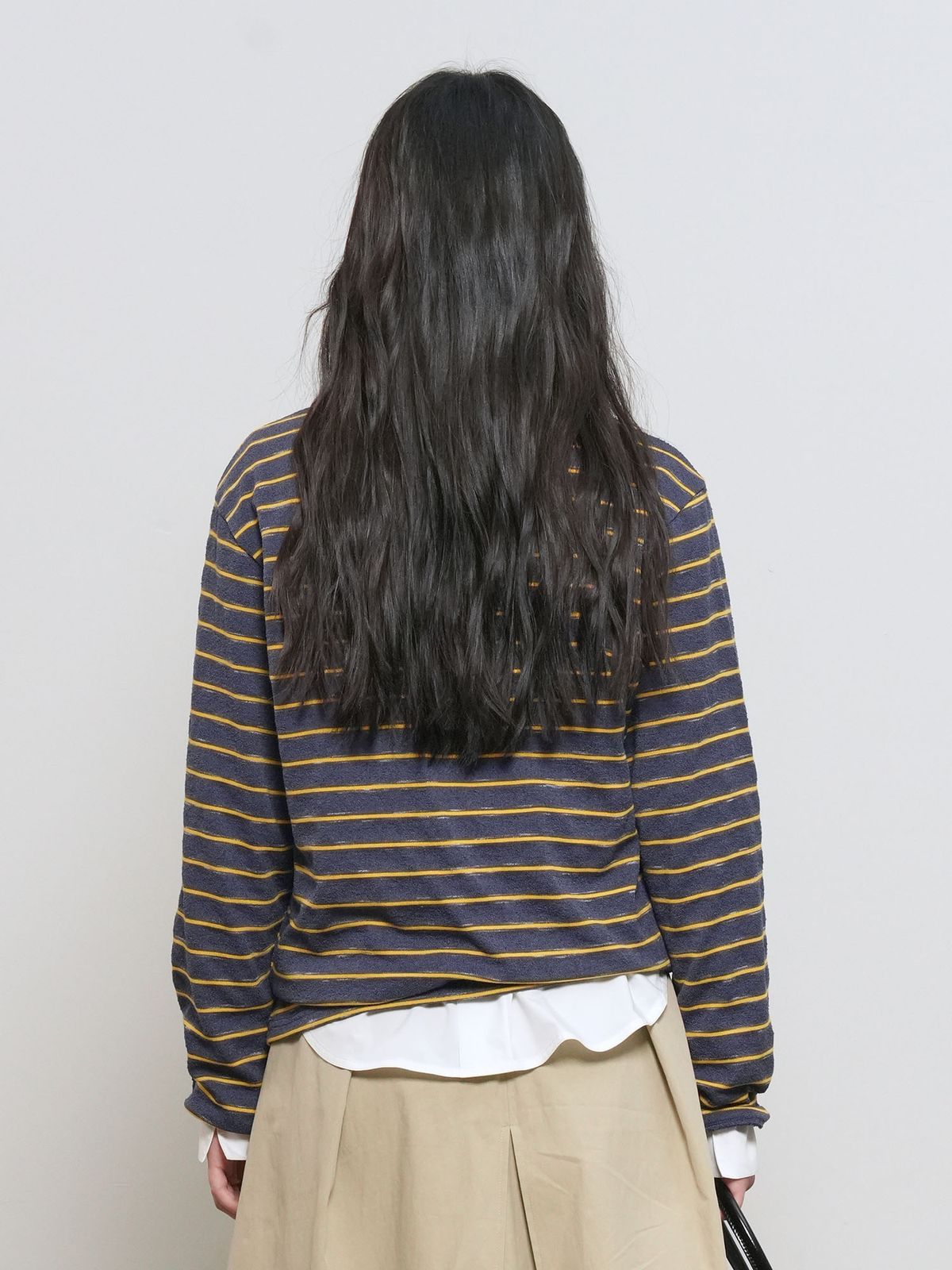 제너럴아이디어(GENERALIDEA) UNISEX 더블 스트라이프 티셔츠 [NAVY] / GF1UTS001