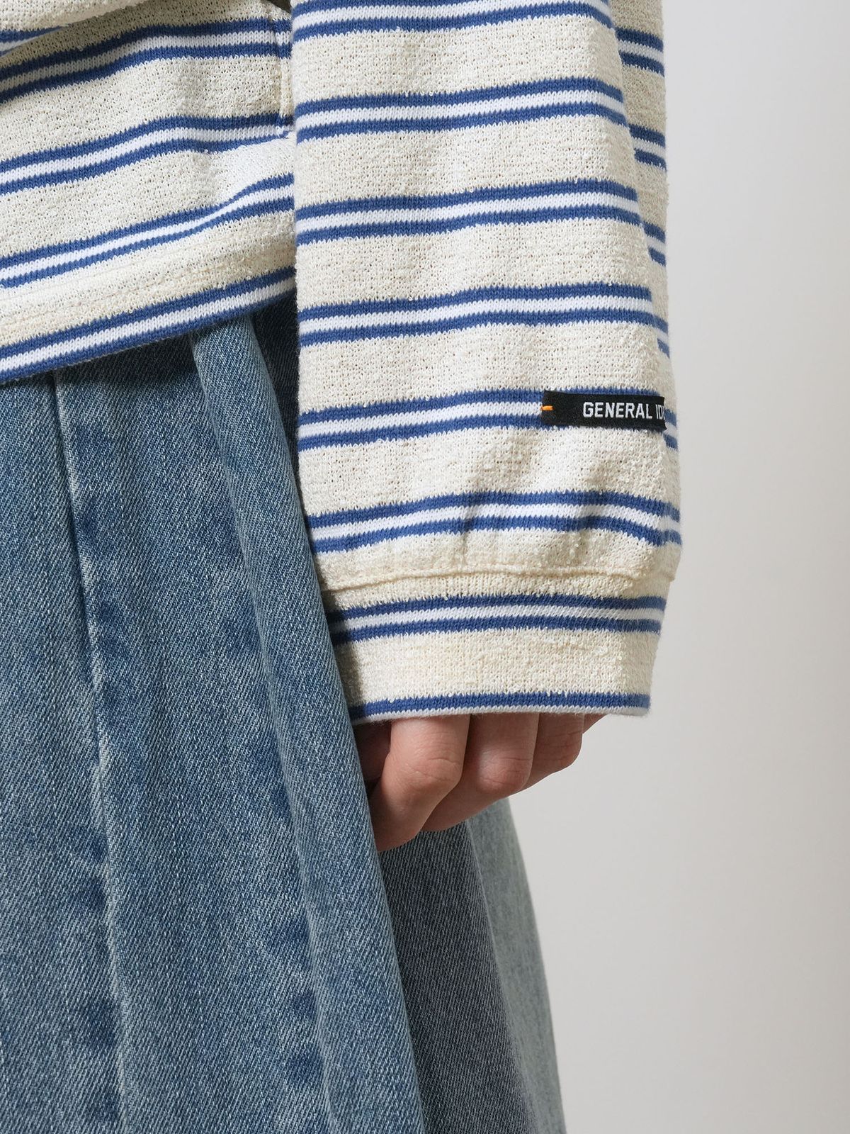 제너럴아이디어(GENERALIDEA) UNISEX 더블 스트라이프 티셔츠 [IVORY] / GF1UTS001