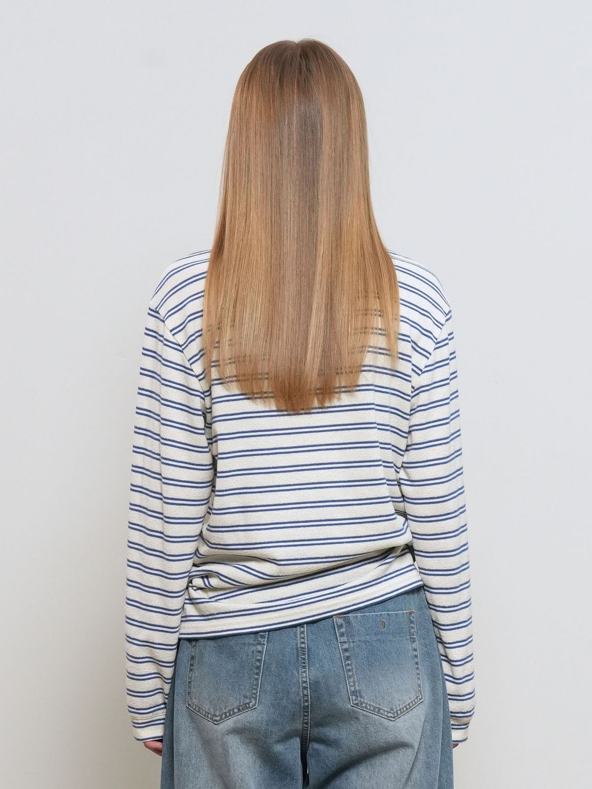 제너럴아이디어(GENERALIDEA) UNISEX 더블 스트라이프 티셔츠 [IVORY] / GF1UTS001