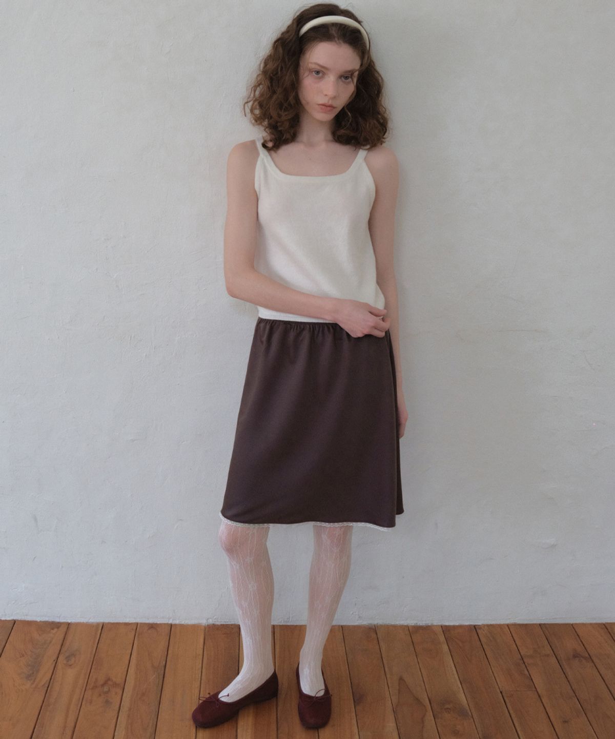 아우어노스텔지아(OURNOSTALGIA) Puff Half Knit Sleeveless Set_2Color(OC26SET01)