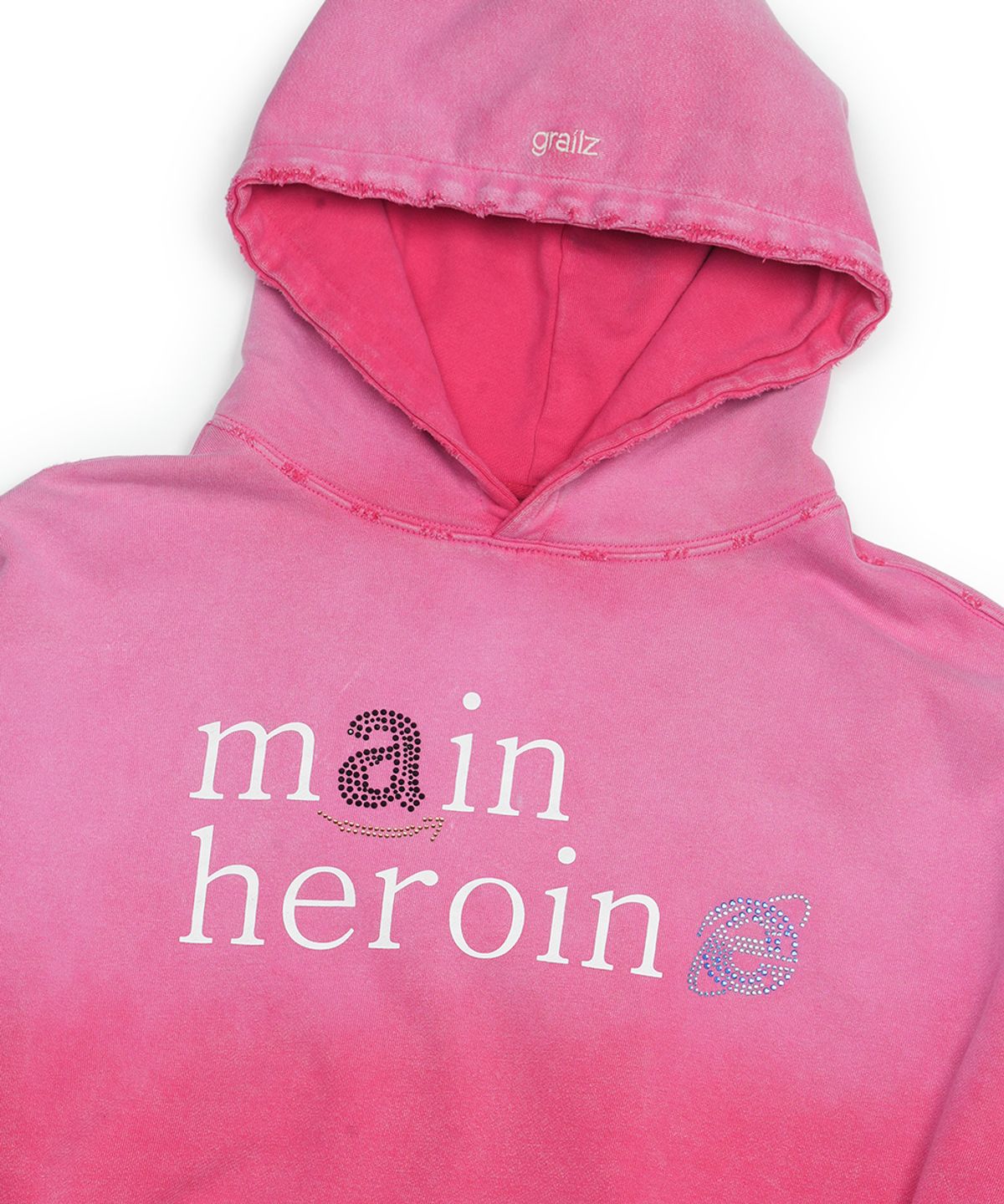 그레일즈(GRAILZ) VINTAGE PARODY HOODIE [PINK]