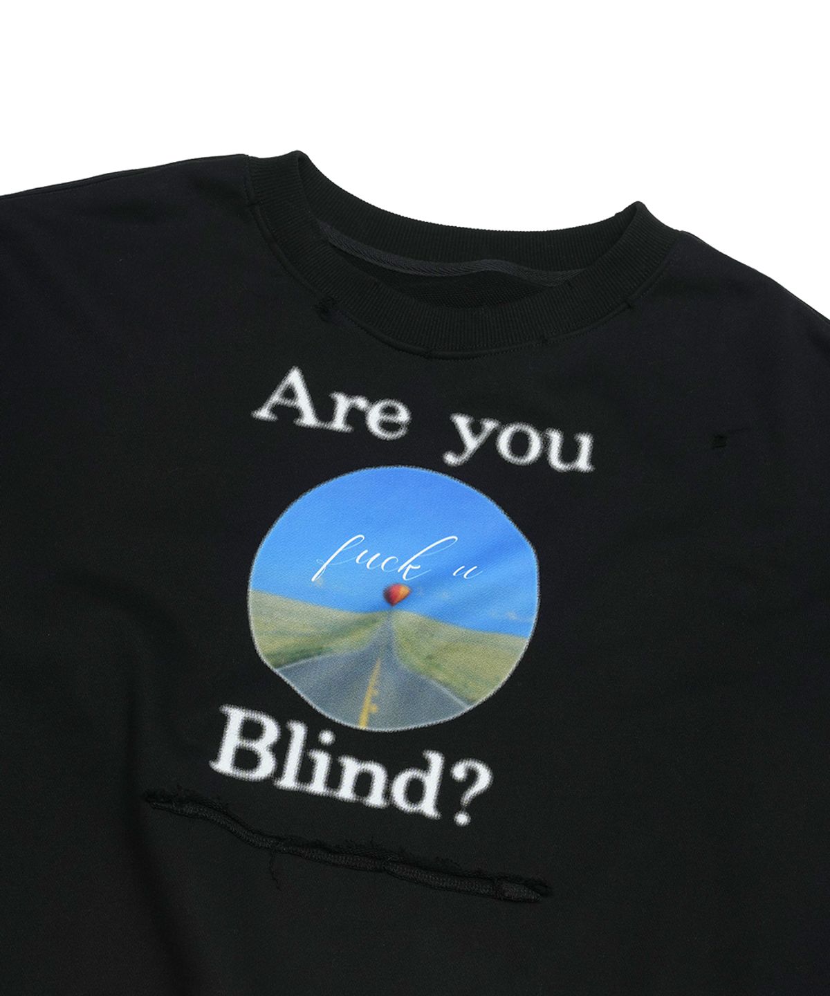 그레일즈(GRAILZ) BLIND GRAPHIC SWEATSHIRT [BLACK]