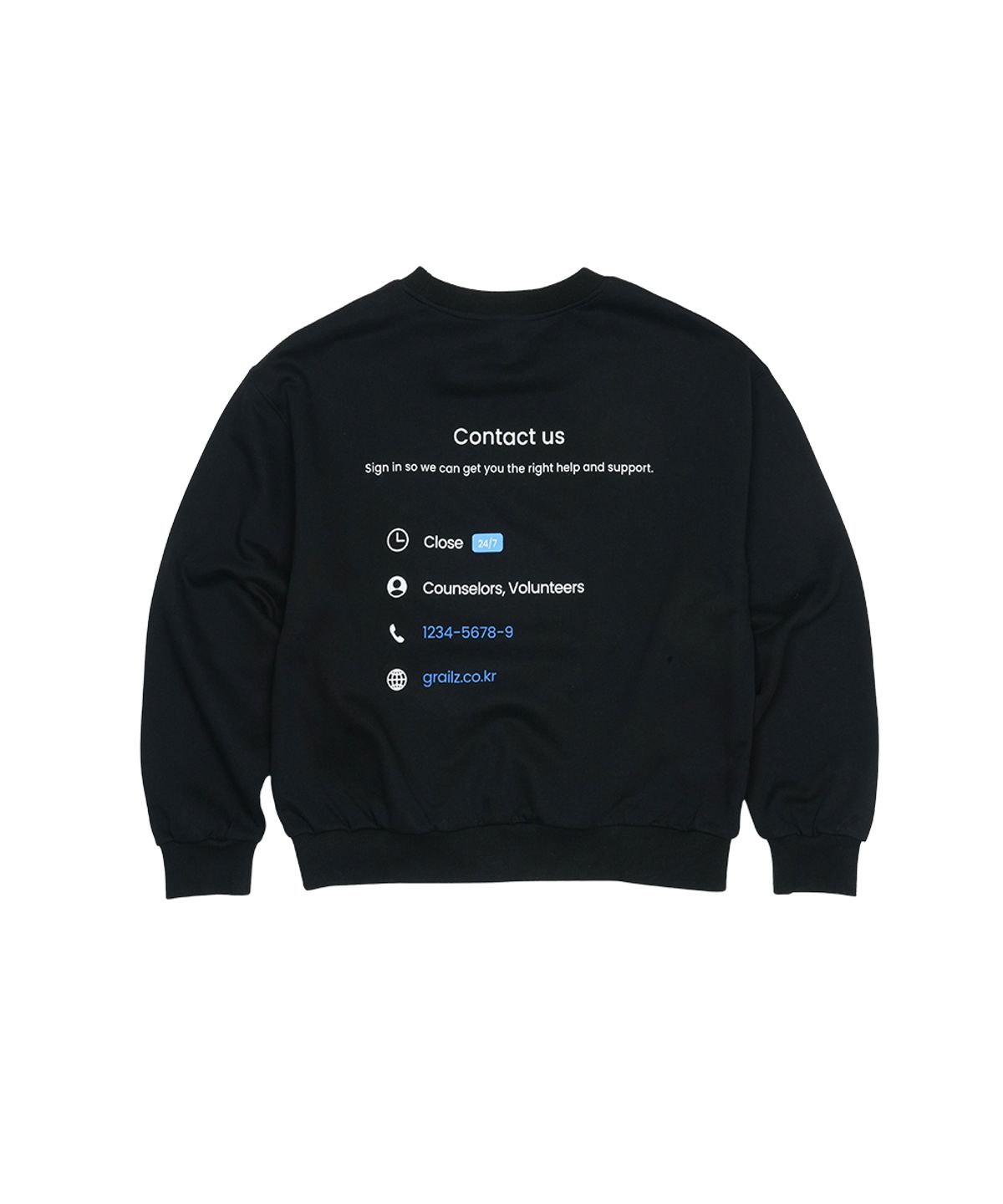 그레일즈(GRAILZ) BLIND GRAPHIC SWEATSHIRT [BLACK]