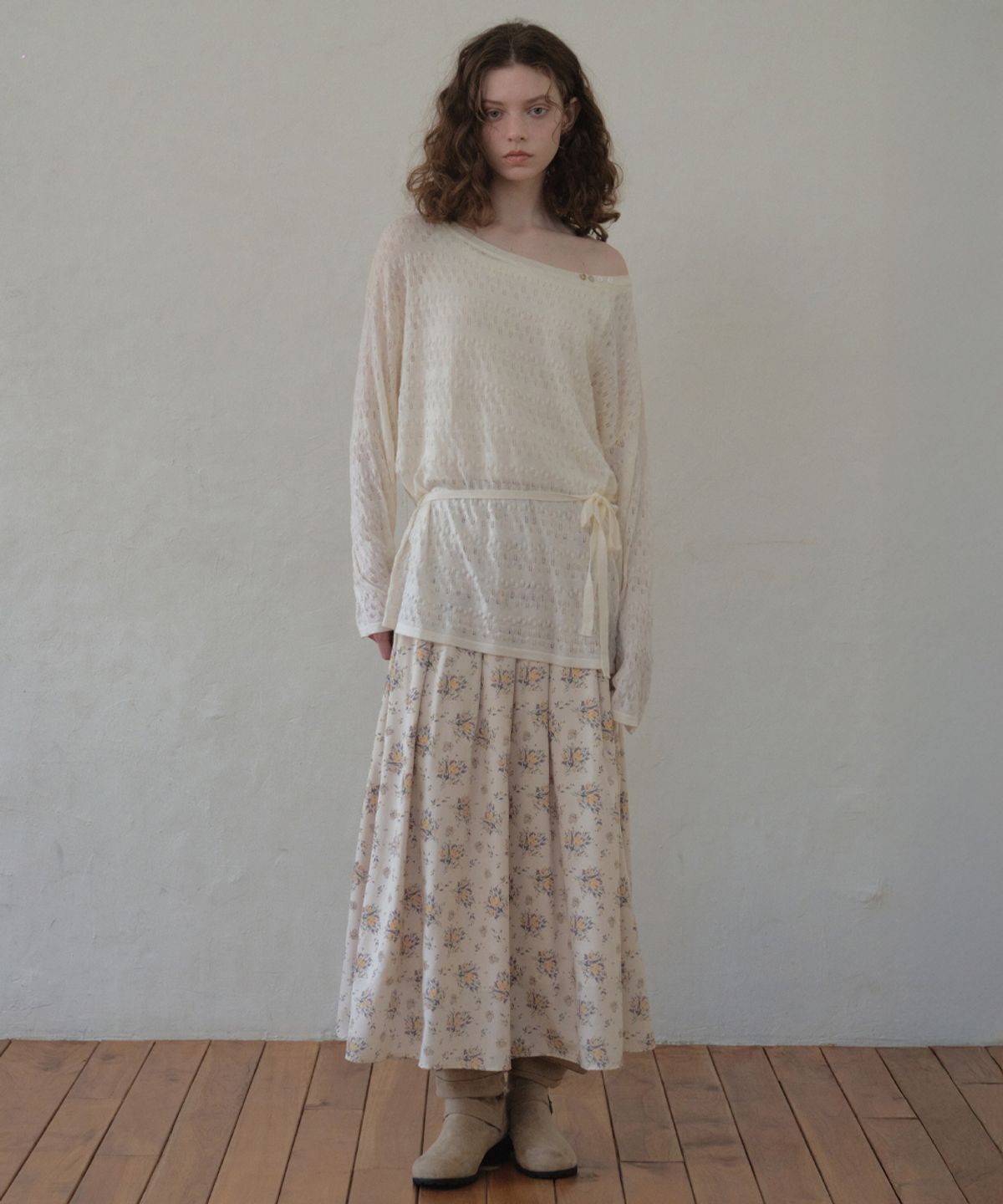 아우어노스텔지아(OURNOSTALGIA) Skashi Bohemian Button Knit_Ivory(OC26KN08)