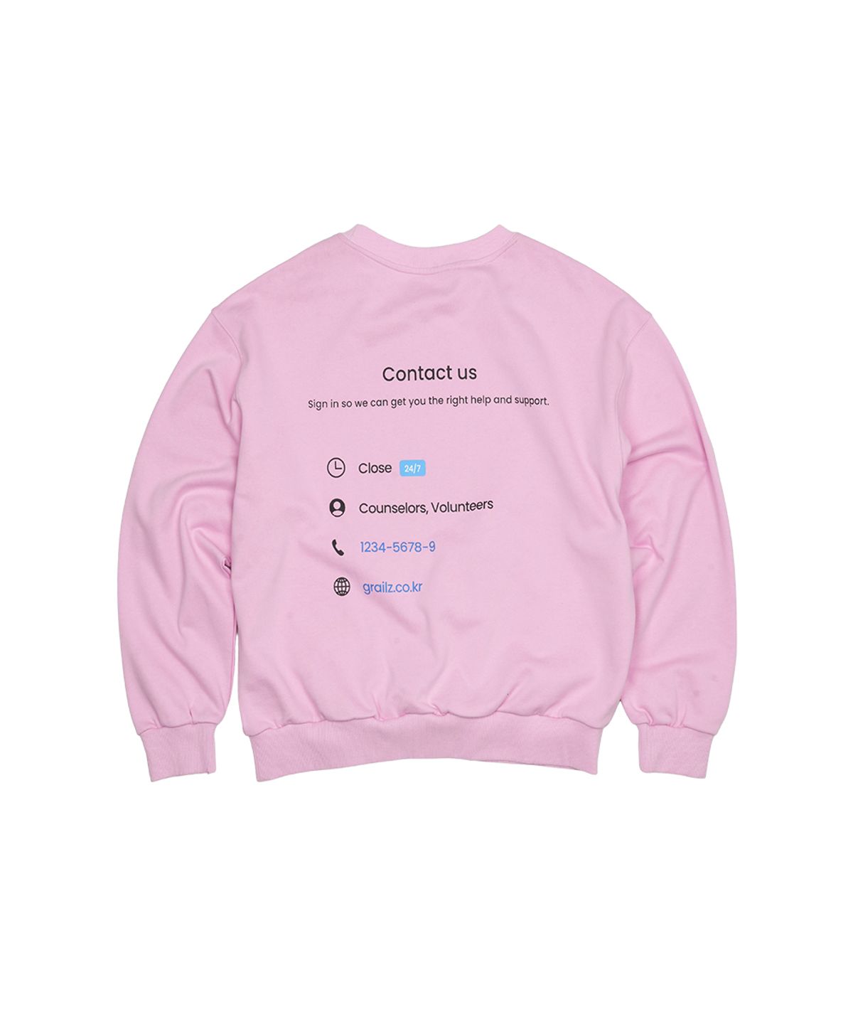 그레일즈(GRAILZ) BLIND GRAPHIC SWEATSHIRT [PINK]
