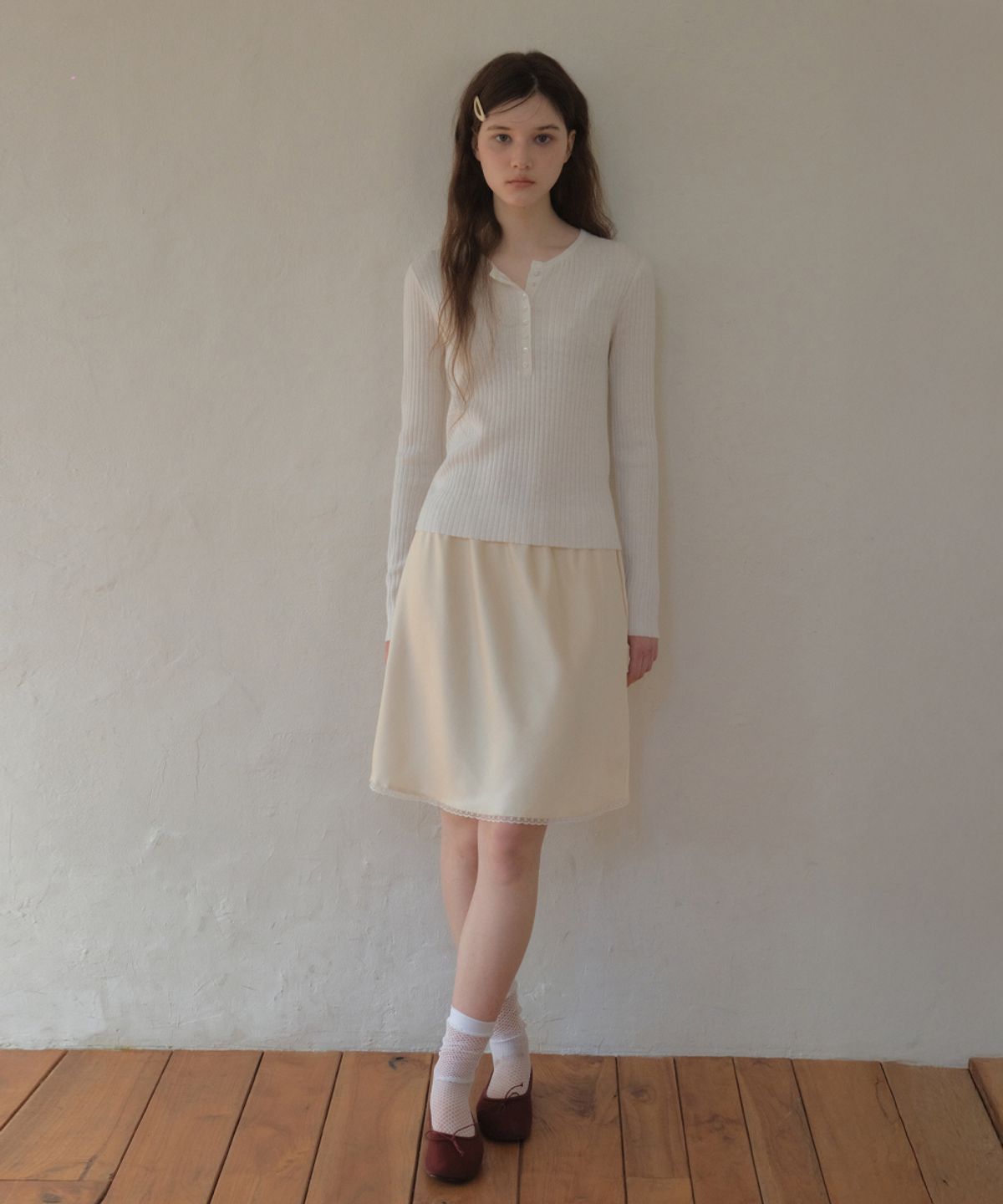 아우어노스텔지아(OURNOSTALGIA) Deep Henry Neck Knit_Ivory(OC26KN01)